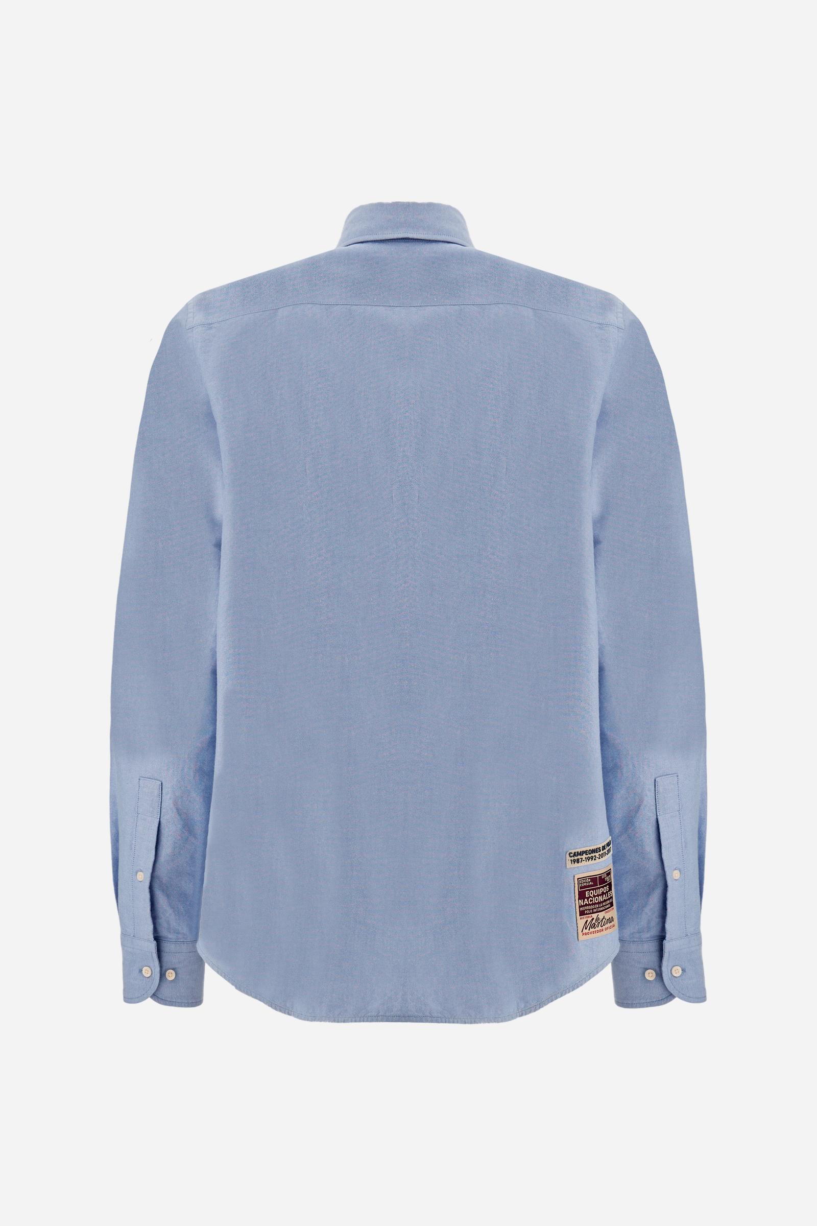 Men's Oxford Cotton Shirt with Argentina Patch - Digby
