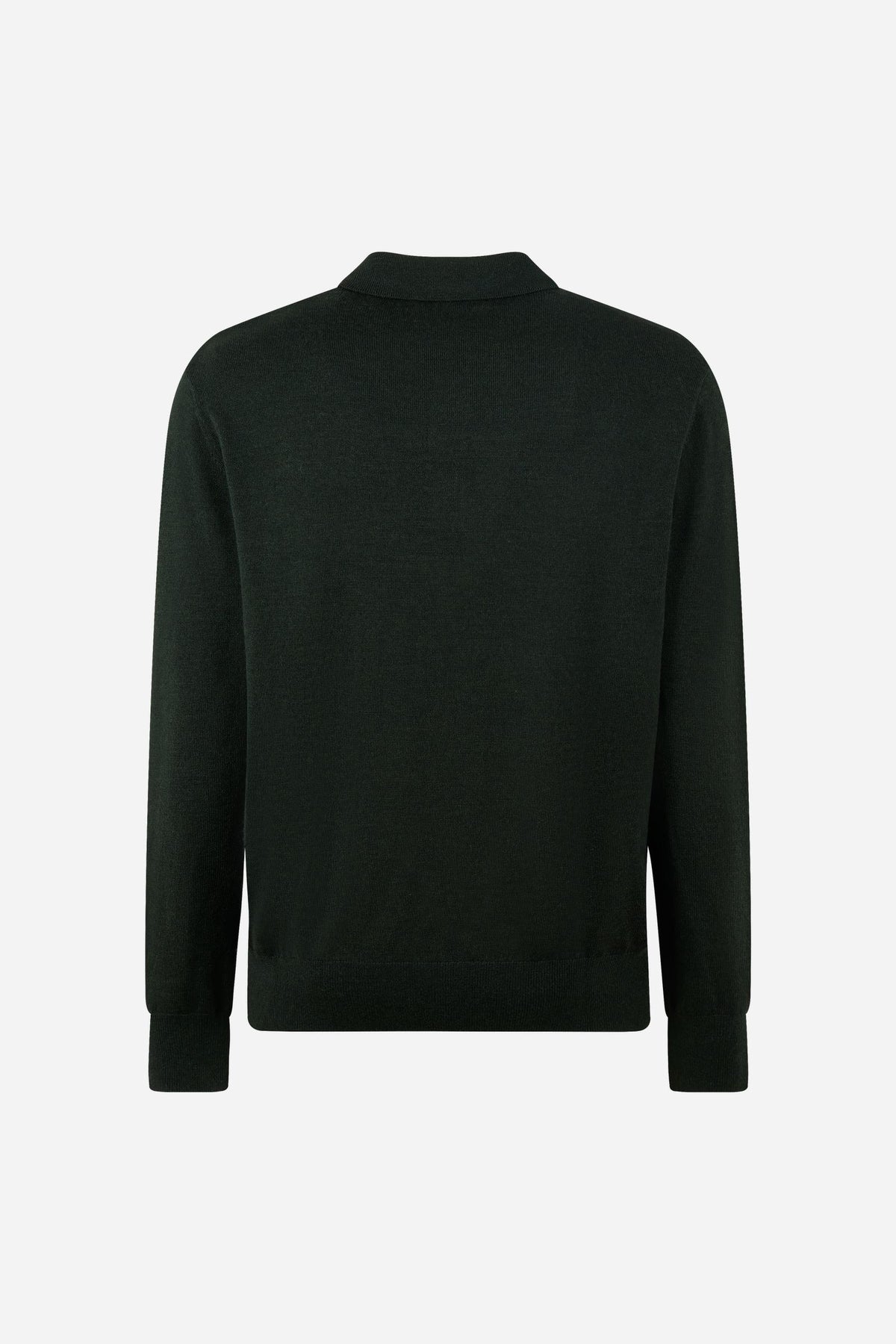 Polo homme manches longues en laine mérinos - Evaristo