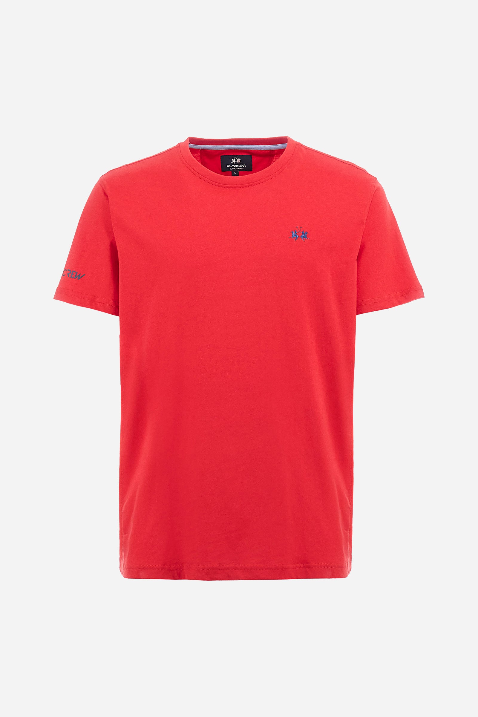 Baumwoll-T-Shirt mit Polo Crew Stickerei - Auguste