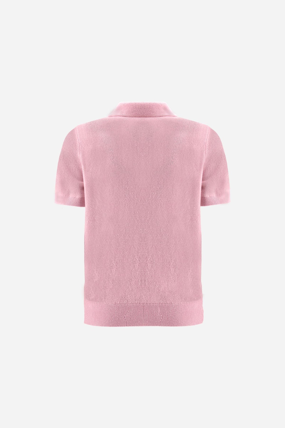 Women's short sleeve polo shirt in lambswool blend knit - Emelyn