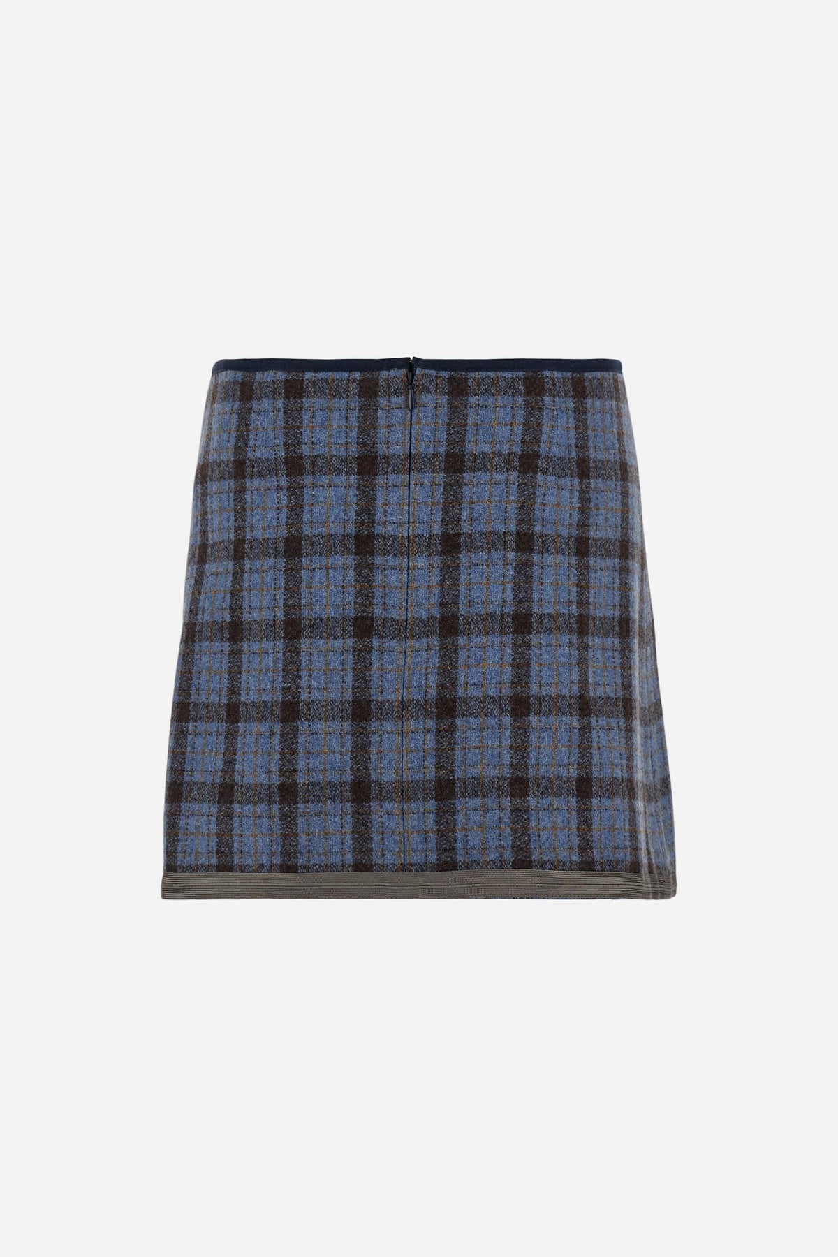 Short skirt in plaid wool felt - Dalila