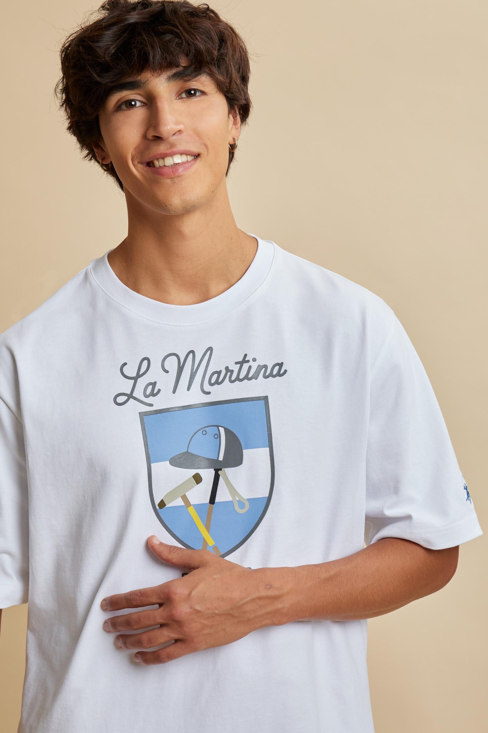 T-shirt uomo a manica corta in jersey di cotone con scudo La Martina - Ceferino