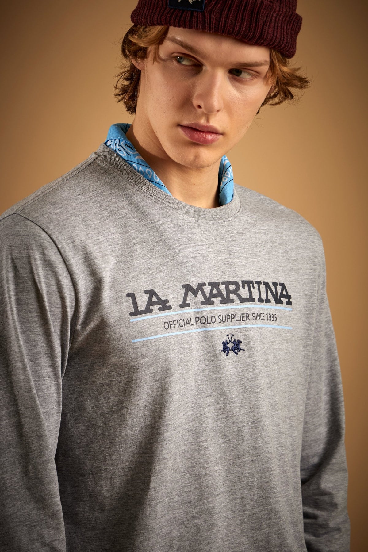 Men's cotton jersey T-shirt with logo print - Elbio
