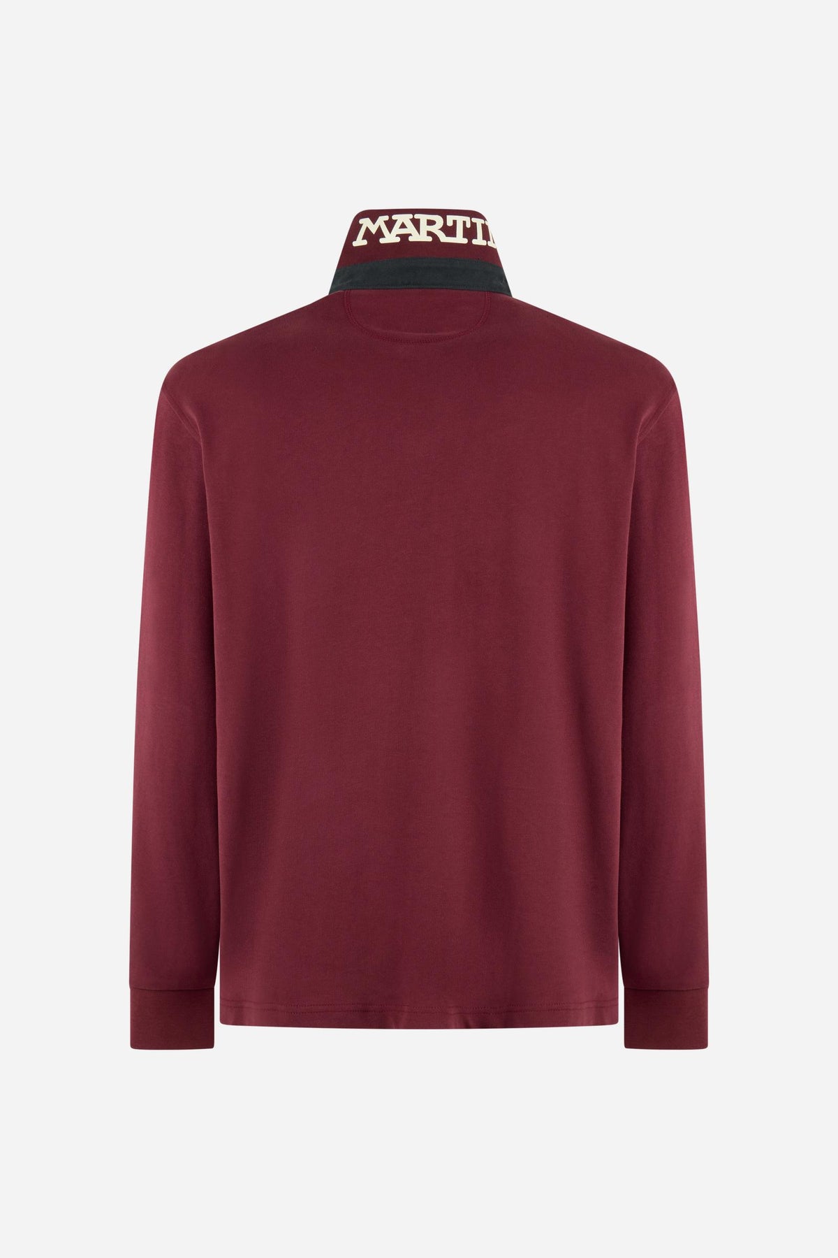 Men's long-sleeve polo in soft cotton jersey with contrasting gabardine collar, ribbed details, multicolor striped placket, and embroidered team logo for comfor - Port Royale