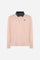 Men's long-sleeve polo made from heavy cotton jersey with ribbed cuffs, contrasting gabardine collar, embroidered logo, and a comfortable regular fit. - Pale Mauve