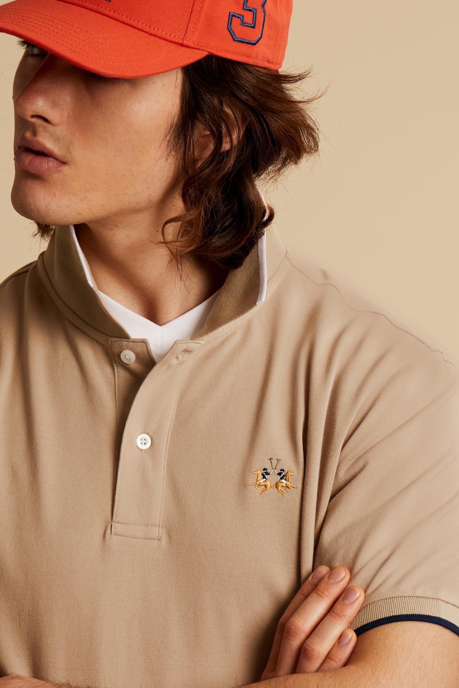 Men’s regular fit stretch piqué polo shirt Essential – Russell