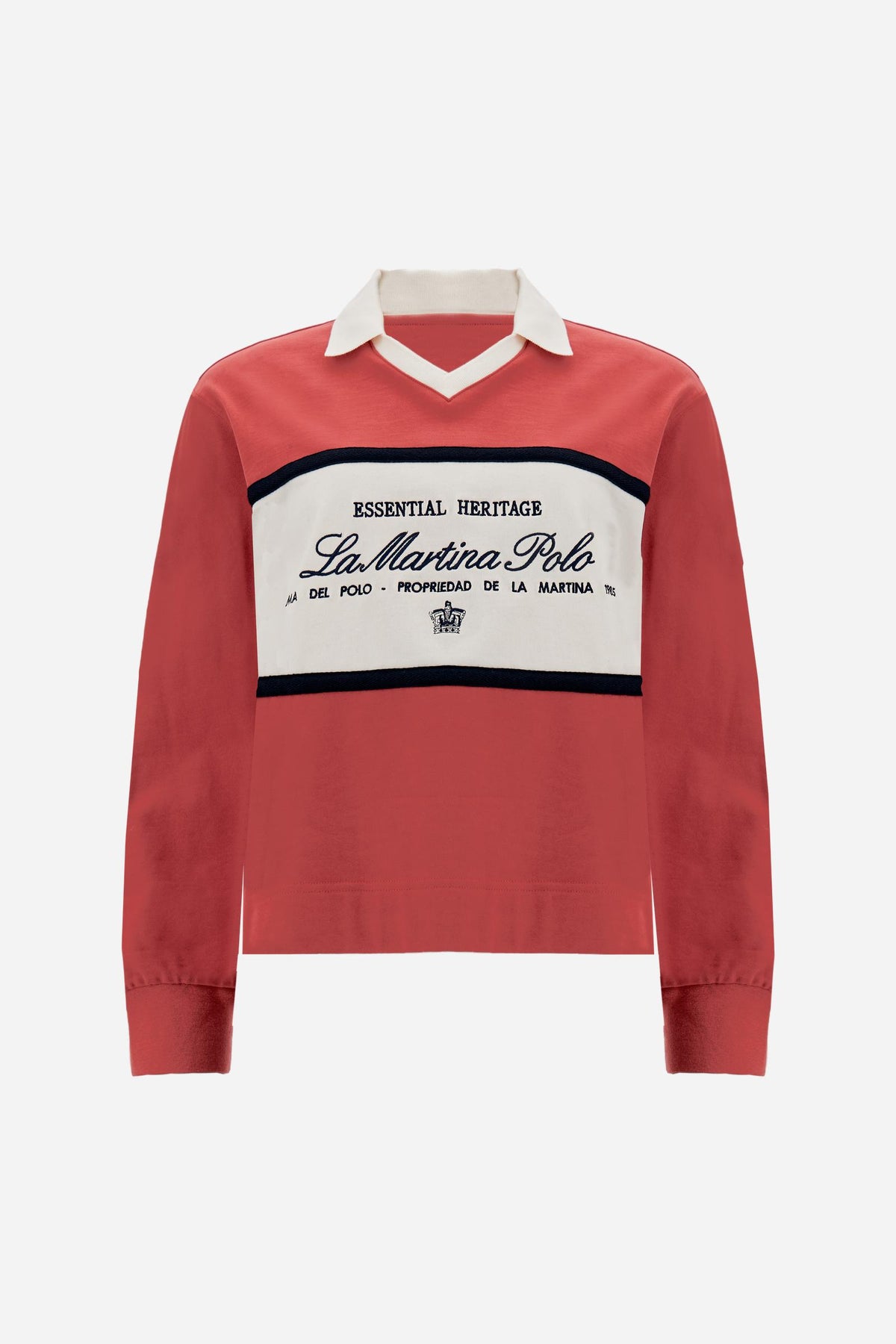 Women's long sleeve polo shirt, cotton jersey, Polo Club stripes - Hermes
