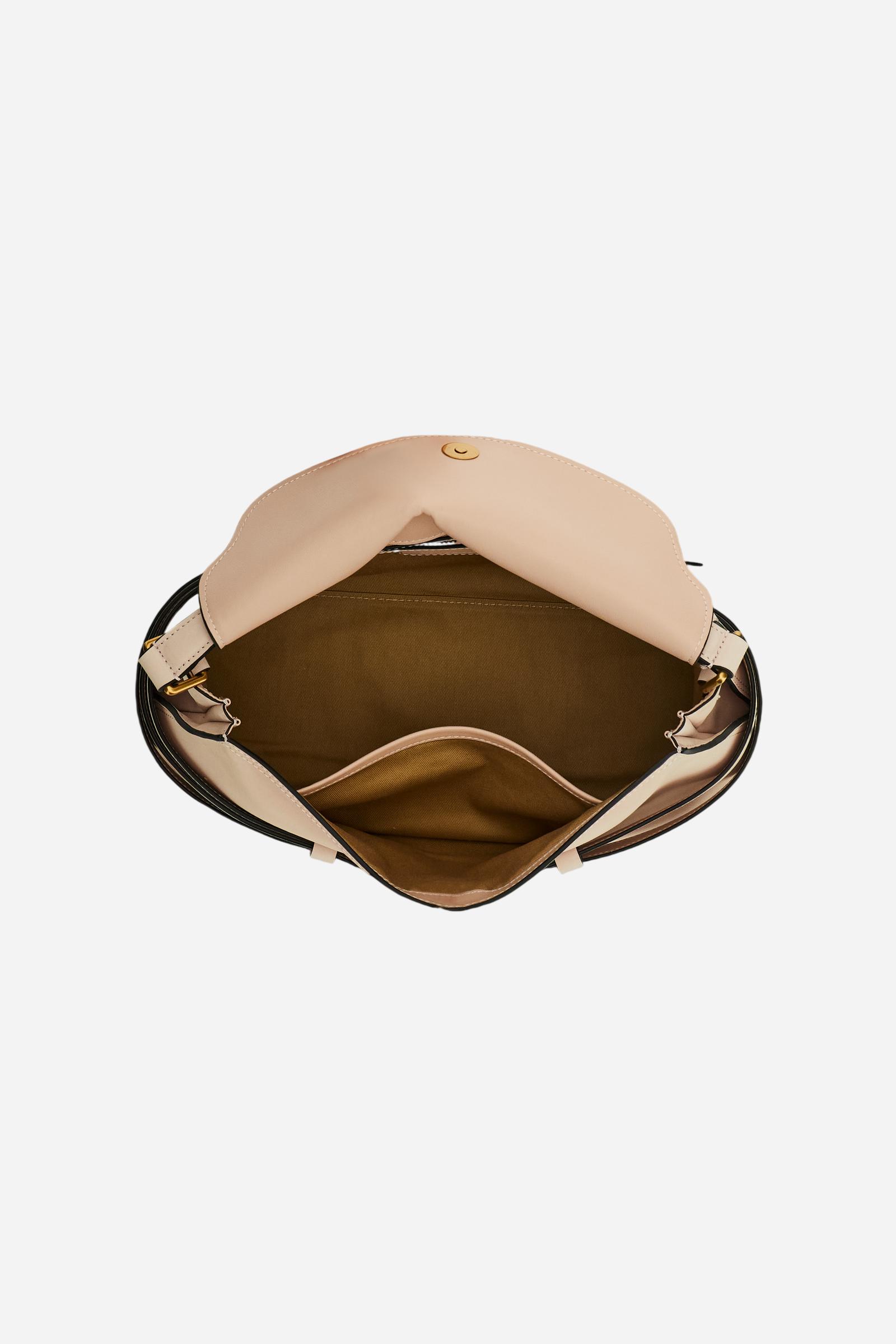 Suede handbag with decorative belts - Tote