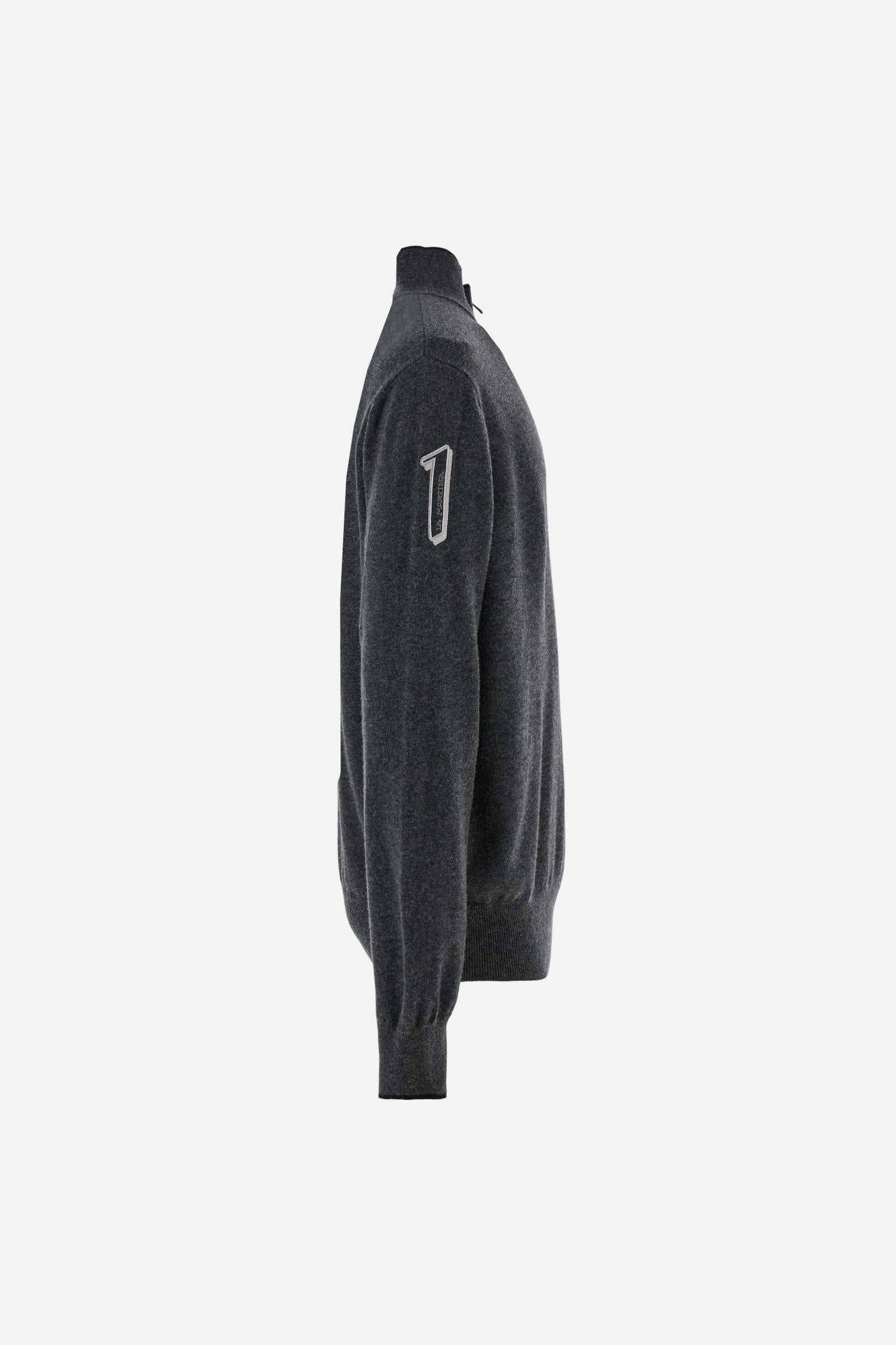 Men’s wool half‑zip mock‑neck sweater - Breehan
