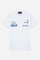 Short-sleeved polo shirt for boys made from lightweight 100% cotton jersey in a solid colour. The style features a regular fit, ribbed collar and buttoned front opening. Contrast graphics on the front, maxi lettering and the number “3” give the garment an iconic, sporty character. The brand logo is embroidered on the chest, while the patch label on the back completes the design with a distinctive detail. - Optic White