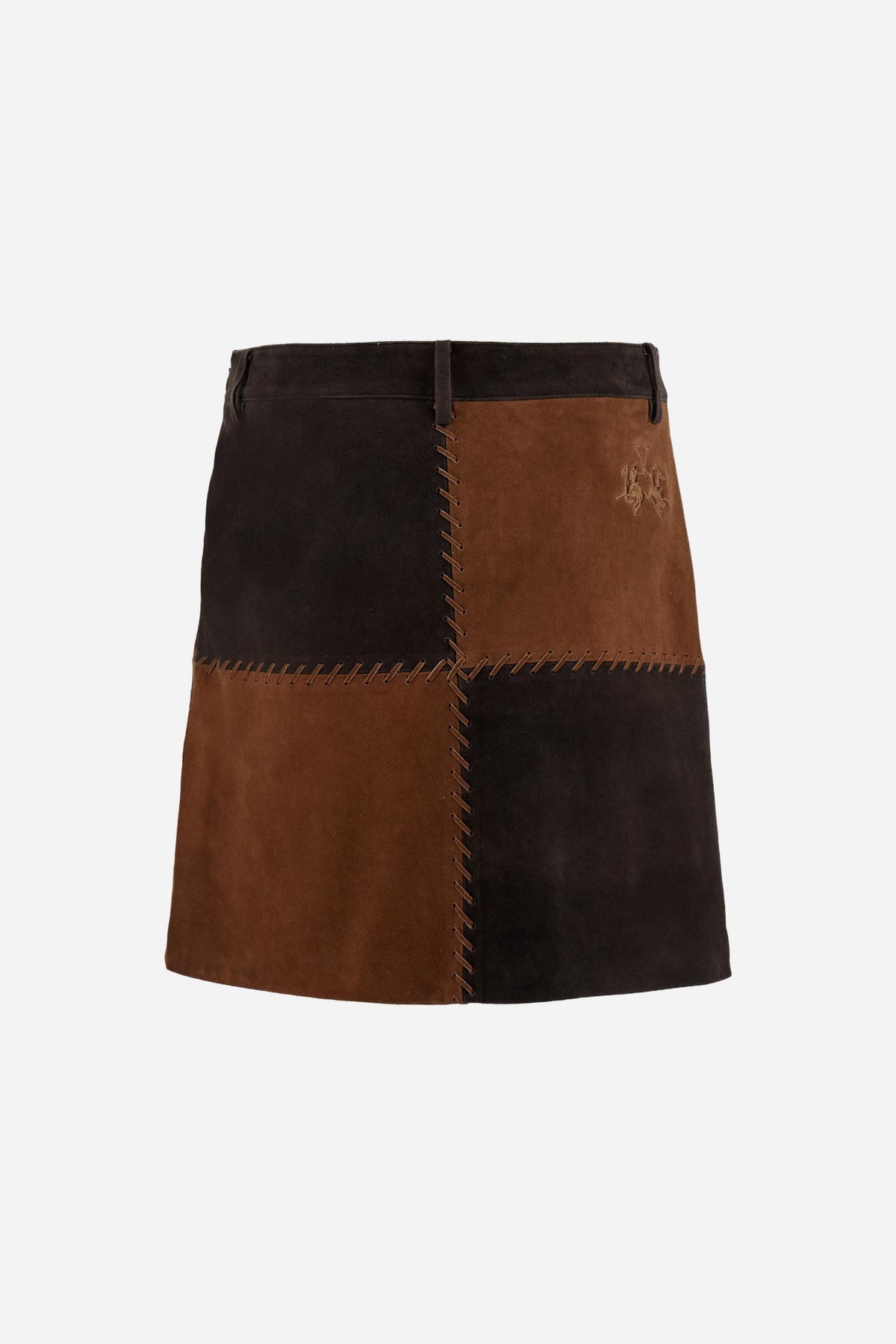 Short patchwork suede leather skirt - Deiene