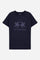 Short-sleeved T-shirt for boys made from soft 100% cotton jersey in a solid colour. The style features a regular fit and tonal ribbed crew neck. The maxi front print, featuring the iconic crossed polo players logo and La Martina lettering, gives the garment strong visual impact and a bold sporty style. - Navy