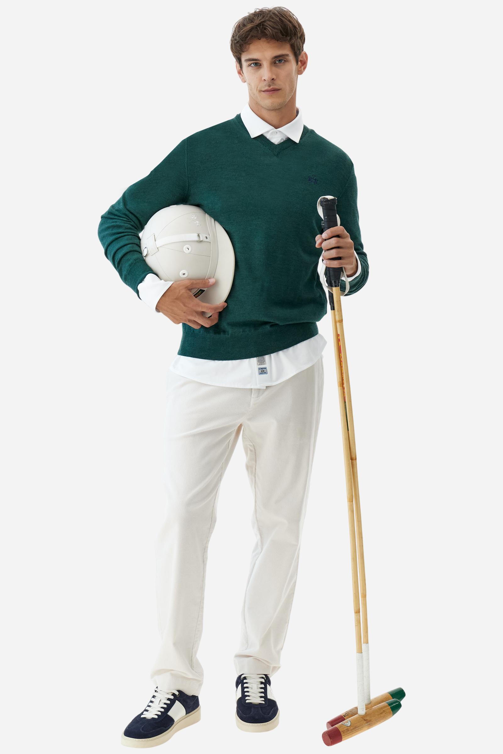 Men’s merino wool V-neck sweater - Barrie