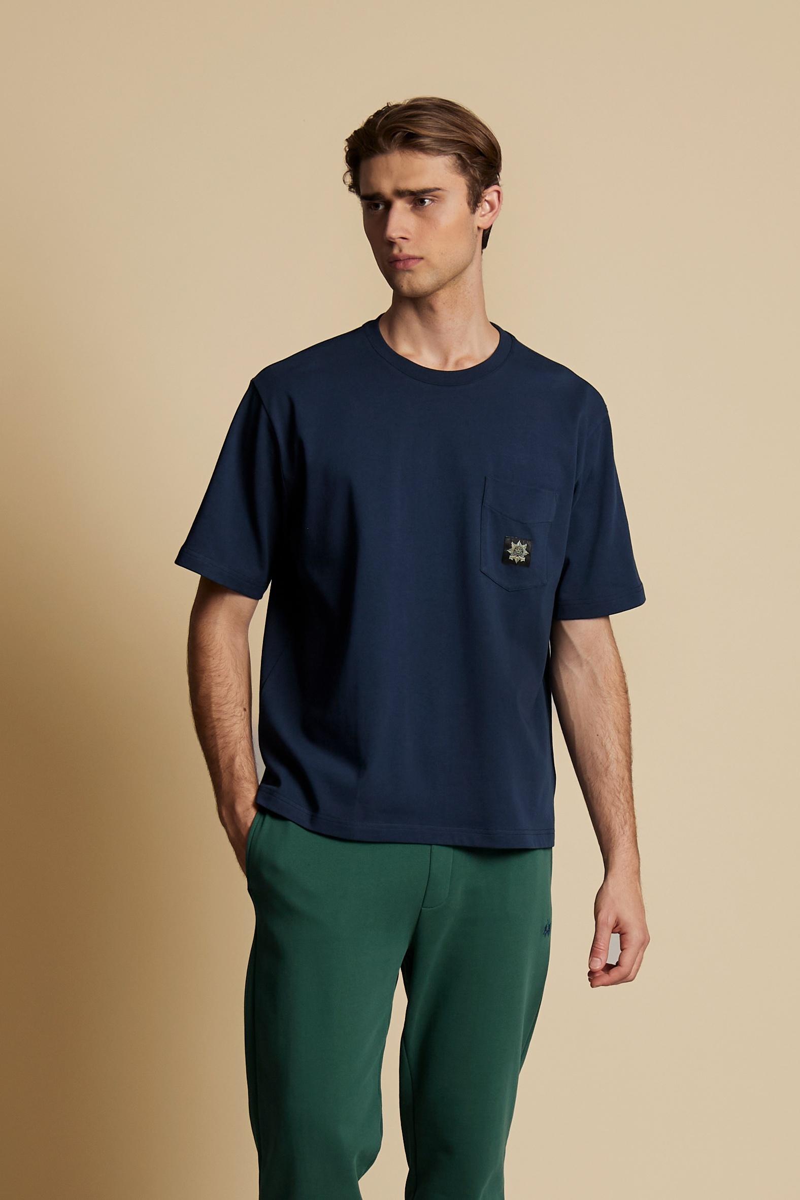 Men’s cotton T-shirt with Guards pocket – Clay