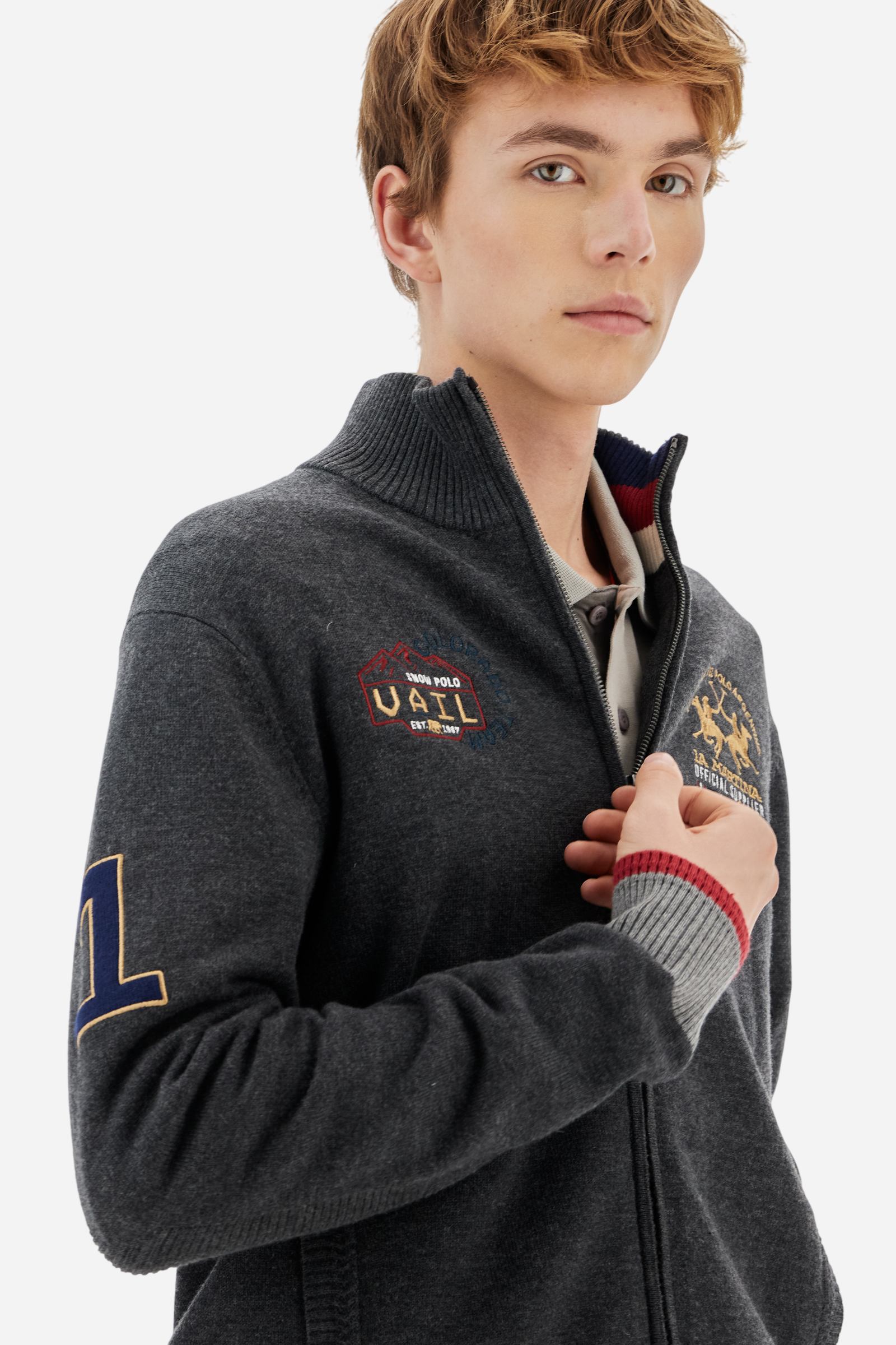 Jersey hombre cremallera completa mezcla lana Polo Team - Bradford