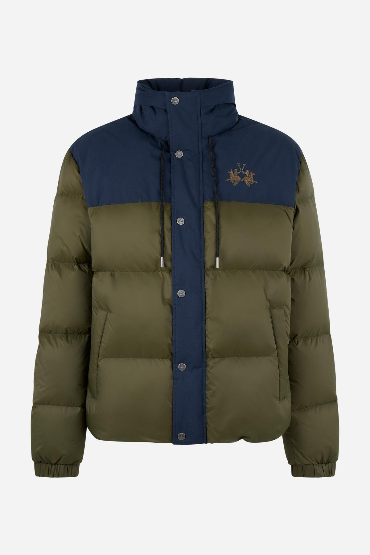 Men's down jacket with hood in nylon and feather - Dalton