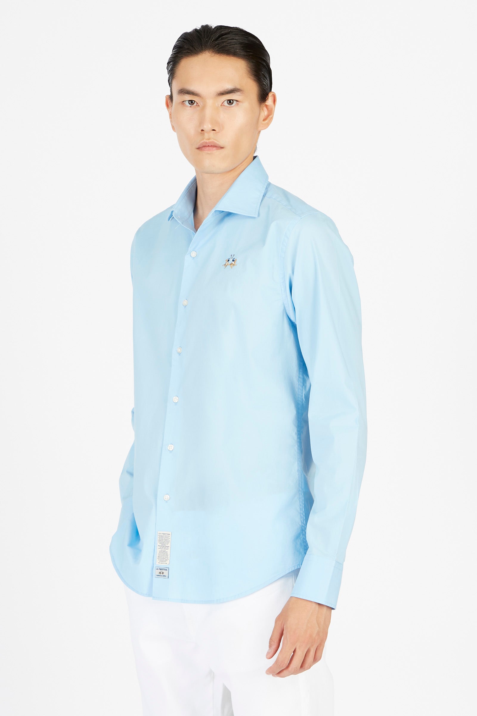 Men’s shirt in cotton poplin slim fit long sleeves