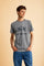 Men's short-sleeved regular fit T-shirt in 100% cotton - Medium Heather Grey                                                                                                                                                                                                                                                                                                                                                                                                                                                    