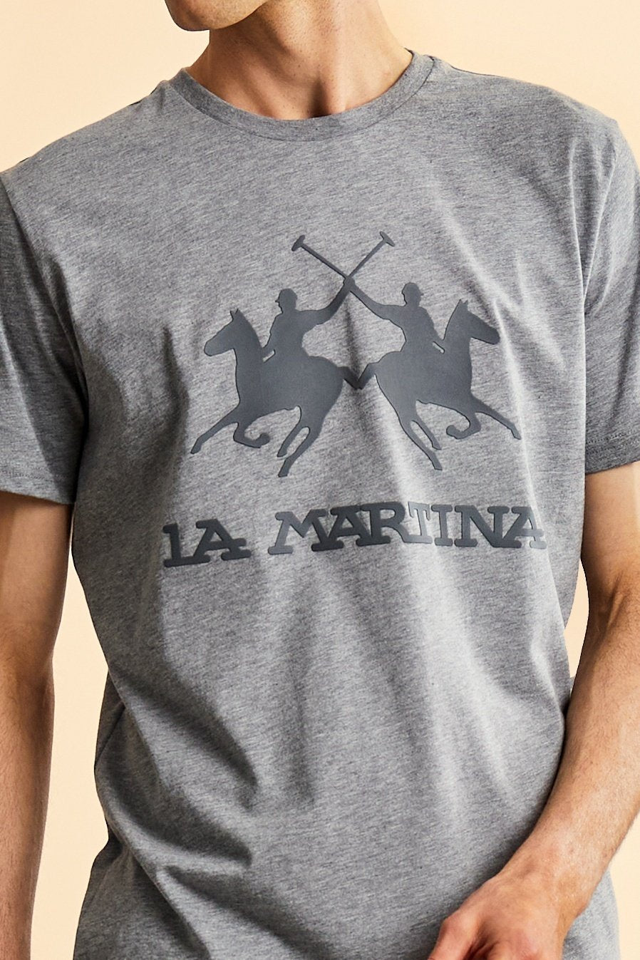 Men's short-sleeved regular fit T-shirt in 100% cotton - Medium Heather Grey                                                                                                                                                                                                                                                                                                                                                                                                                                                    