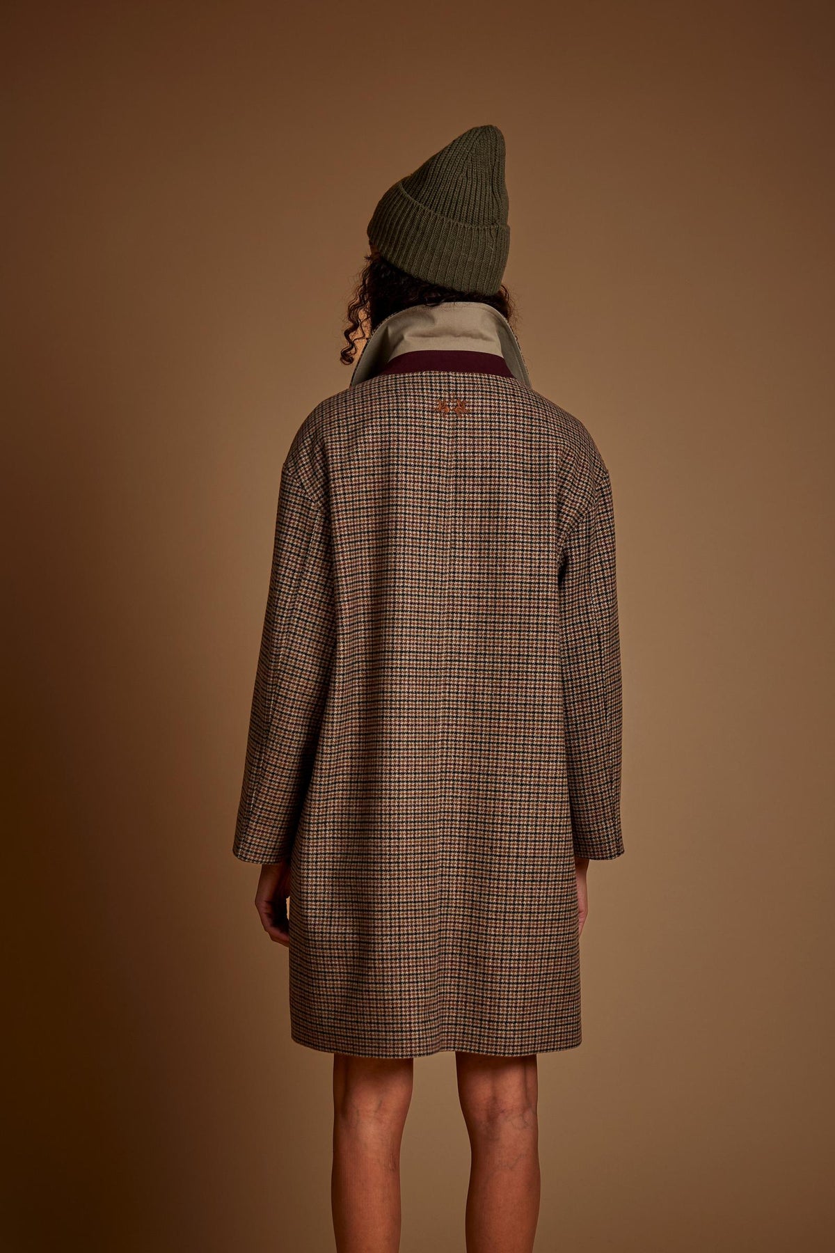 Women's wool blend houndstooth coat - Dulce