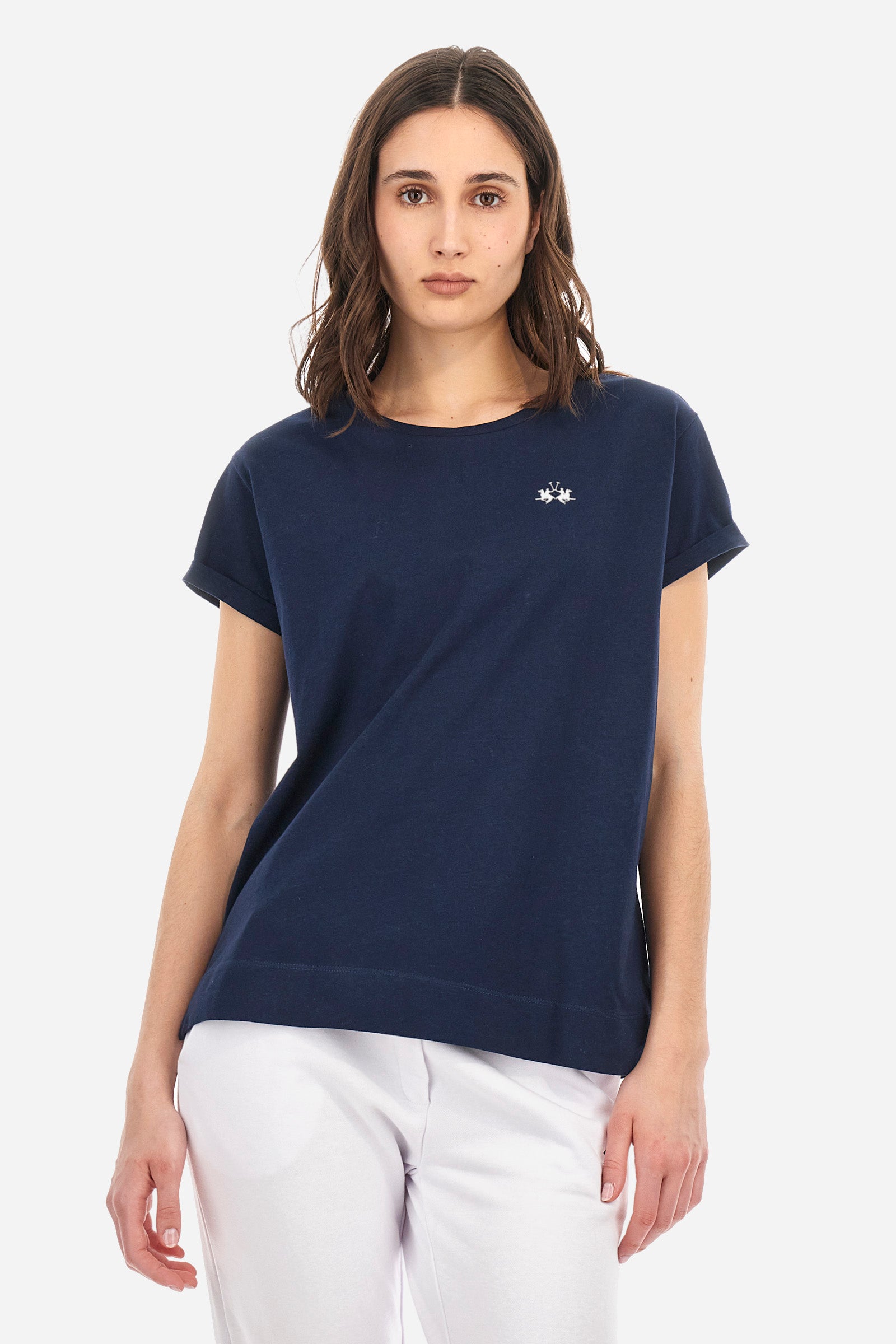 Damen-T-Shirt mit Polo Crew Stickerei - Agar