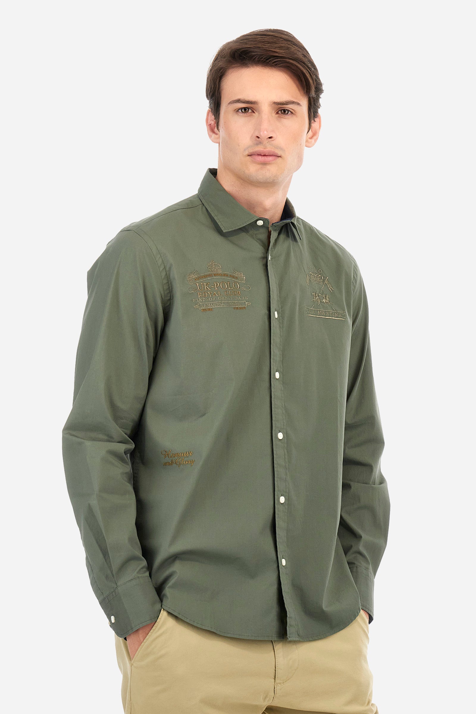 Shirt in poplin cotton with regular fit - Aaron