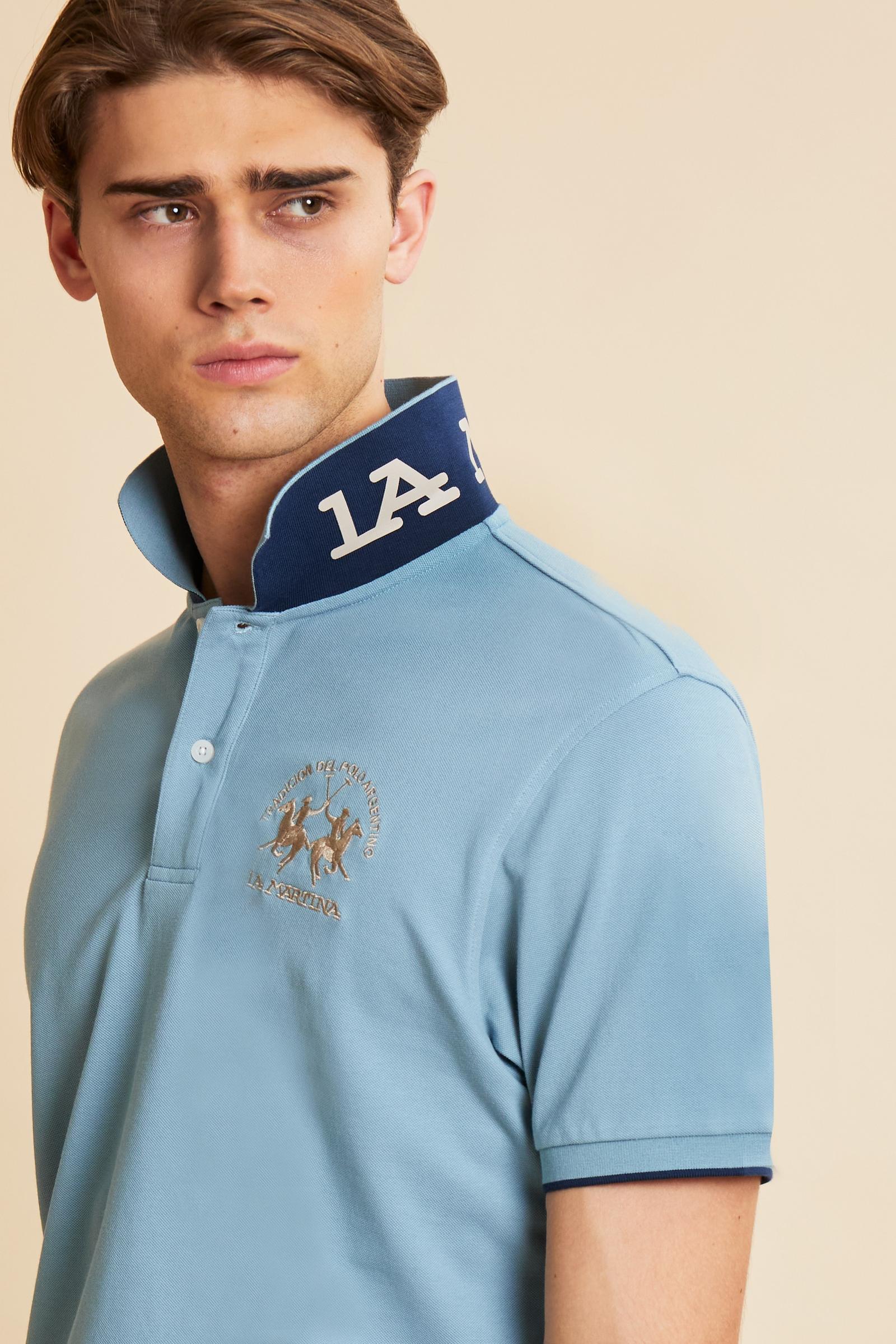 Men's short sleeve polo in stretch piqué with Iconic Team logo - Miguel