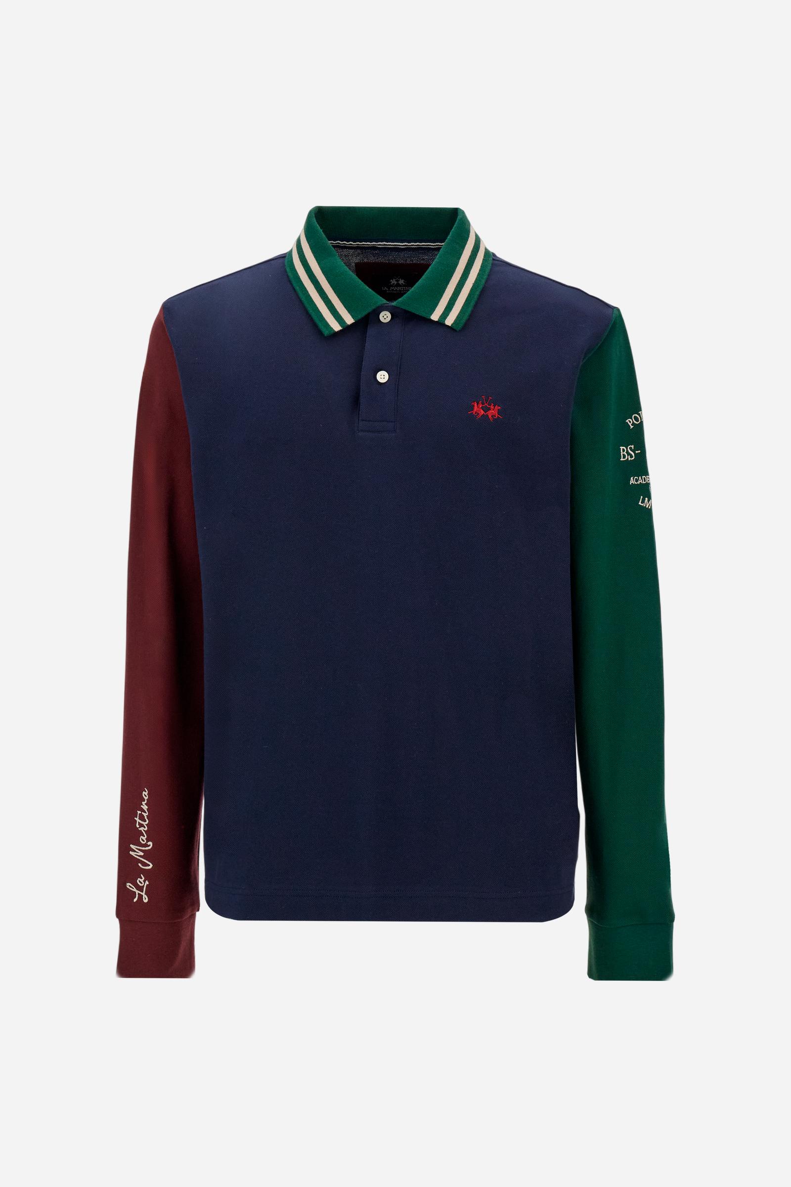Herrenpoloshirt aus Piqué mit farblich abgesetzten Ärmeln - Desmond