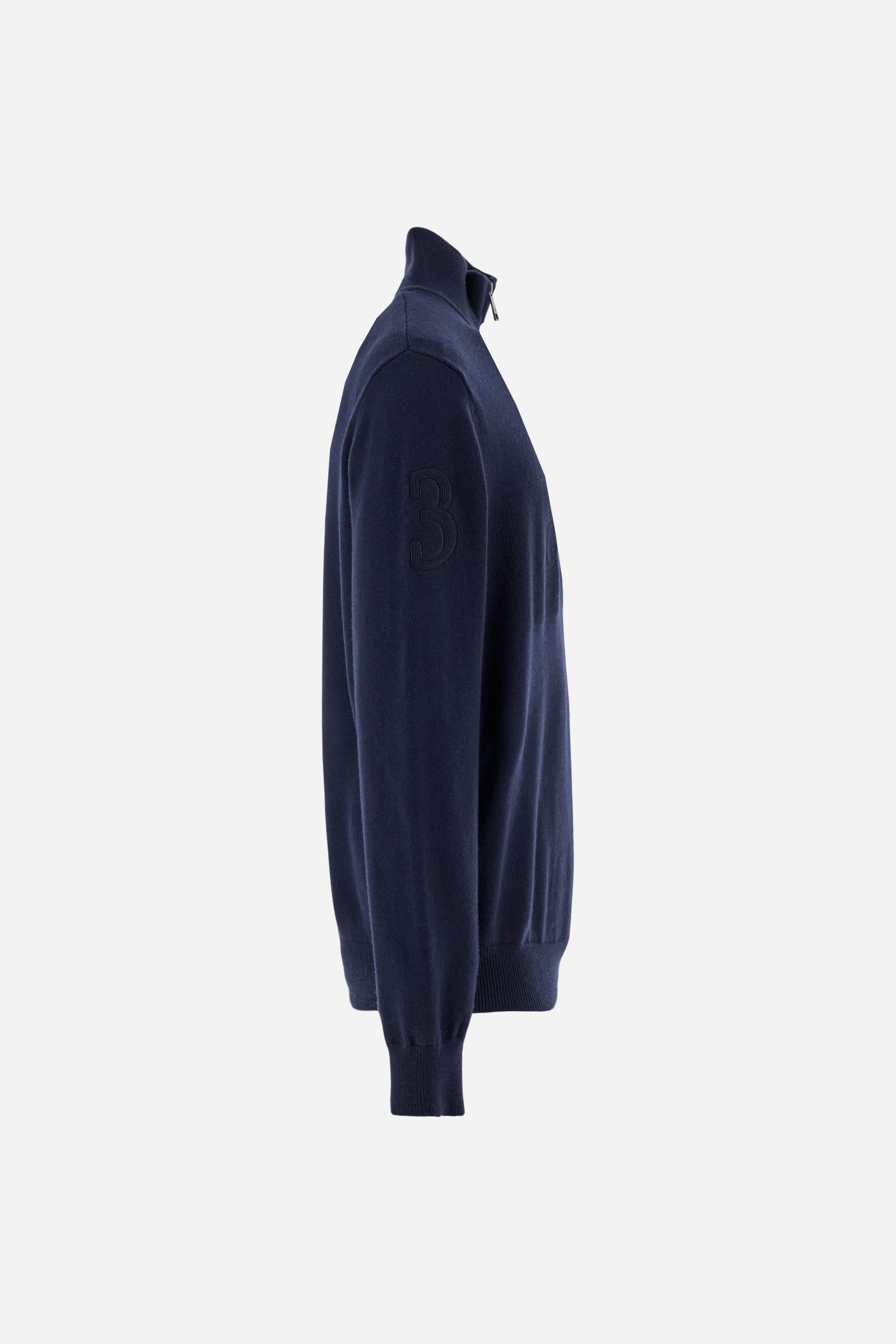 Men’s wool half‑zip mock‑neck sweater - Boulus
