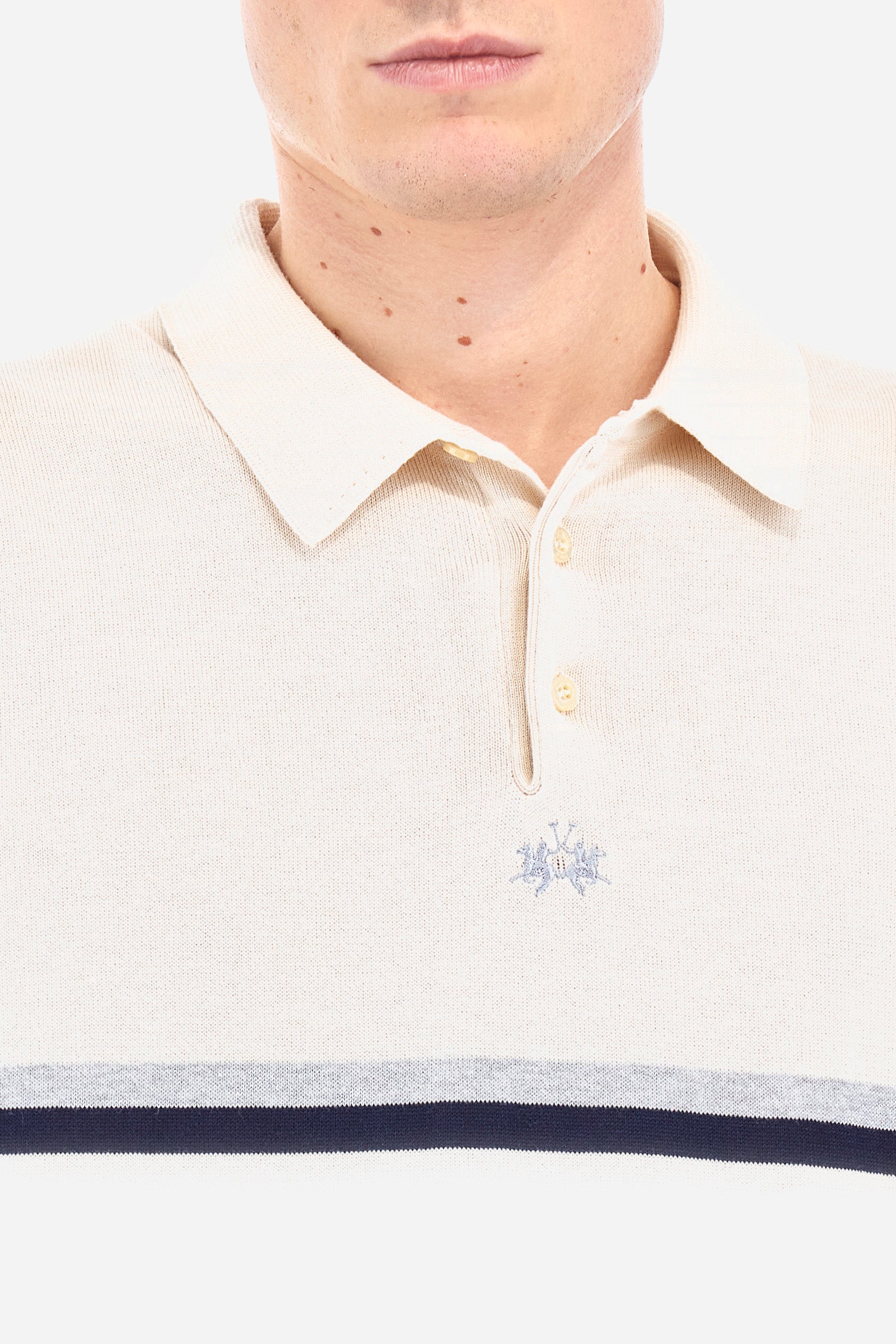 Regular fit men's knitted polo shirt - Yerermia