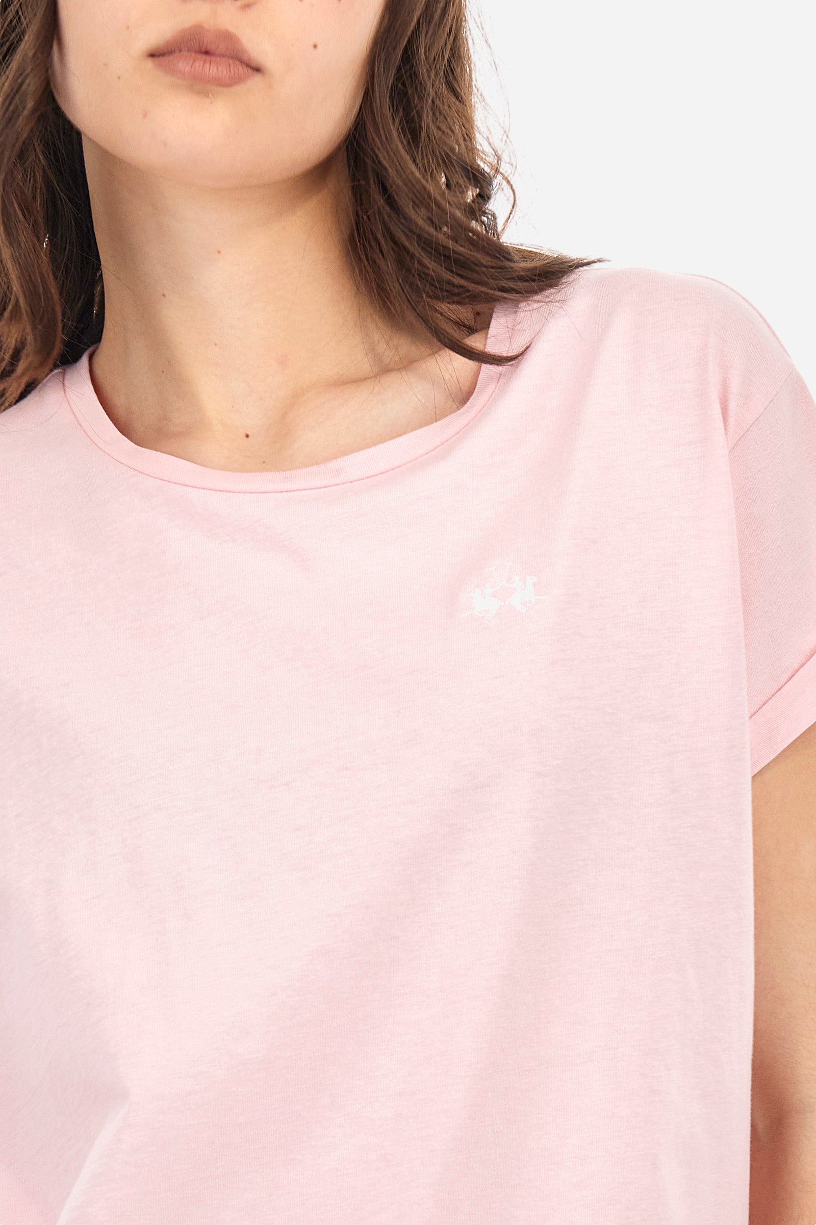 Damen-T-Shirt mit Polo Crew Stickerei - Agar