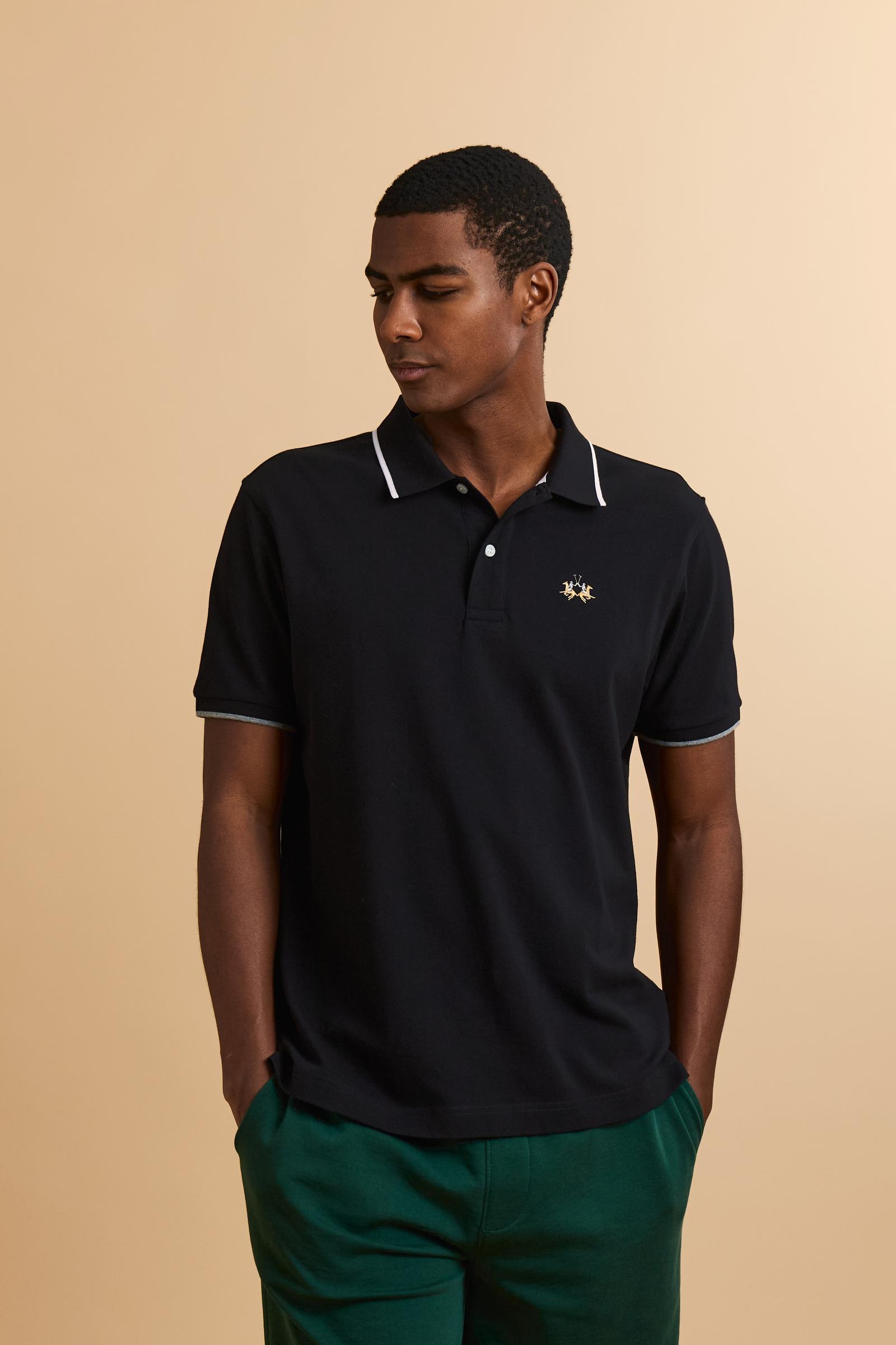 Men’s regular fit stretch piqué polo shirt Essential – Russell