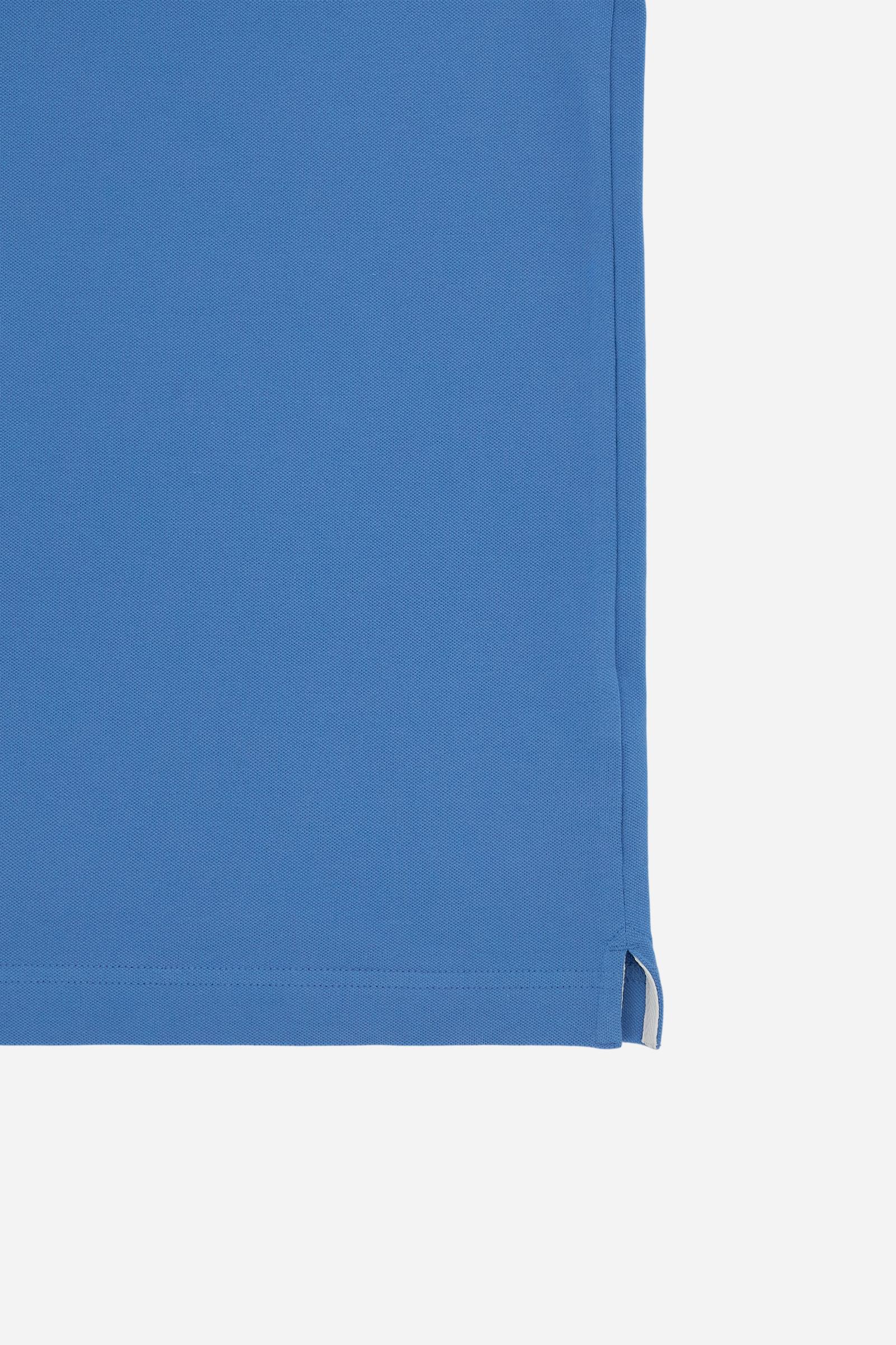 Men’s short-sleeve stretch piqué polo shirt with a regular fit. Ribbed trims with contrast piping, tricolour logo and embroidered undercollar detail. - Riviera                                                                                                                                                                                                                                                                                                                                                                 