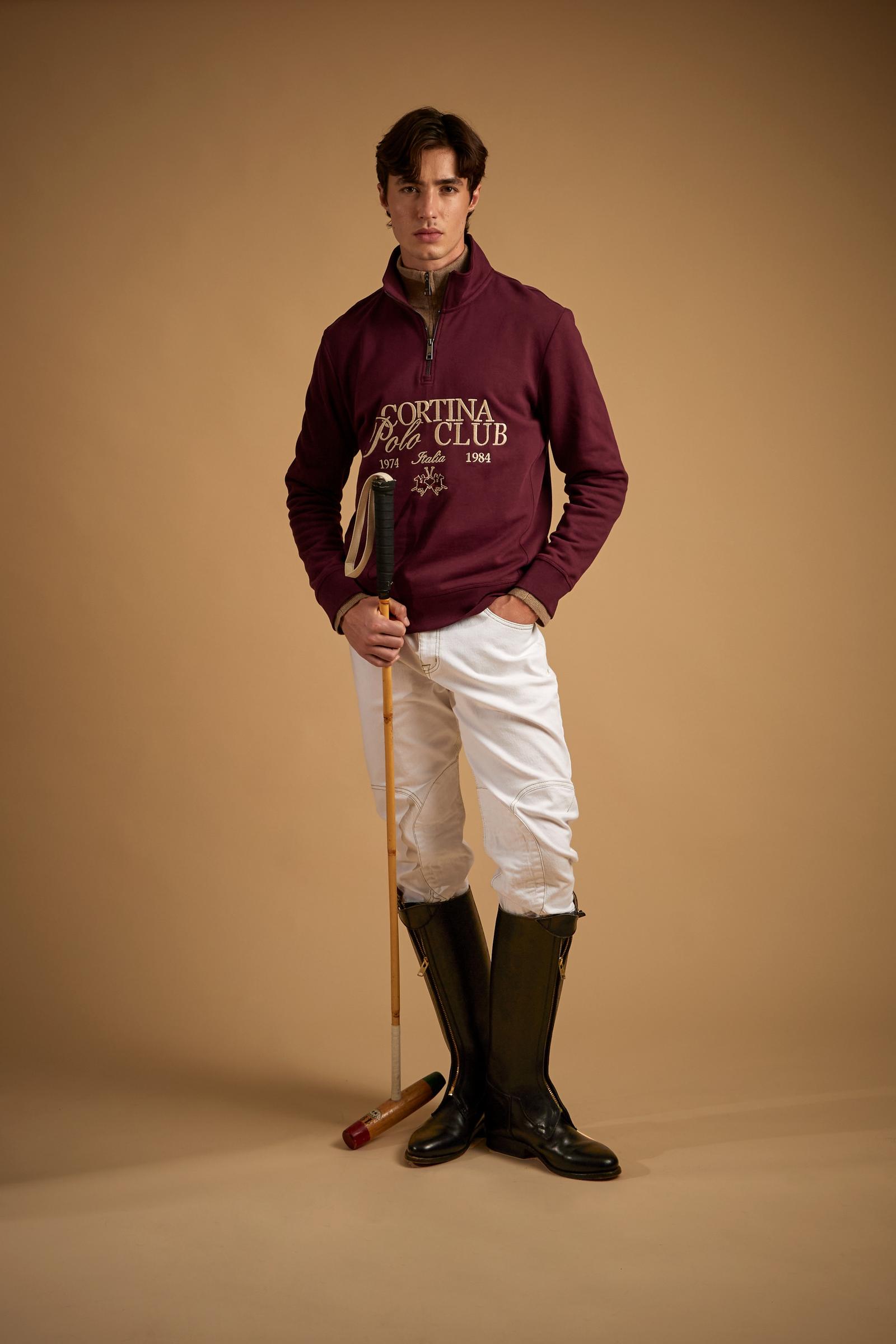 Men's half-zip sweatshirt in brushed cotton Cortina - Dominic