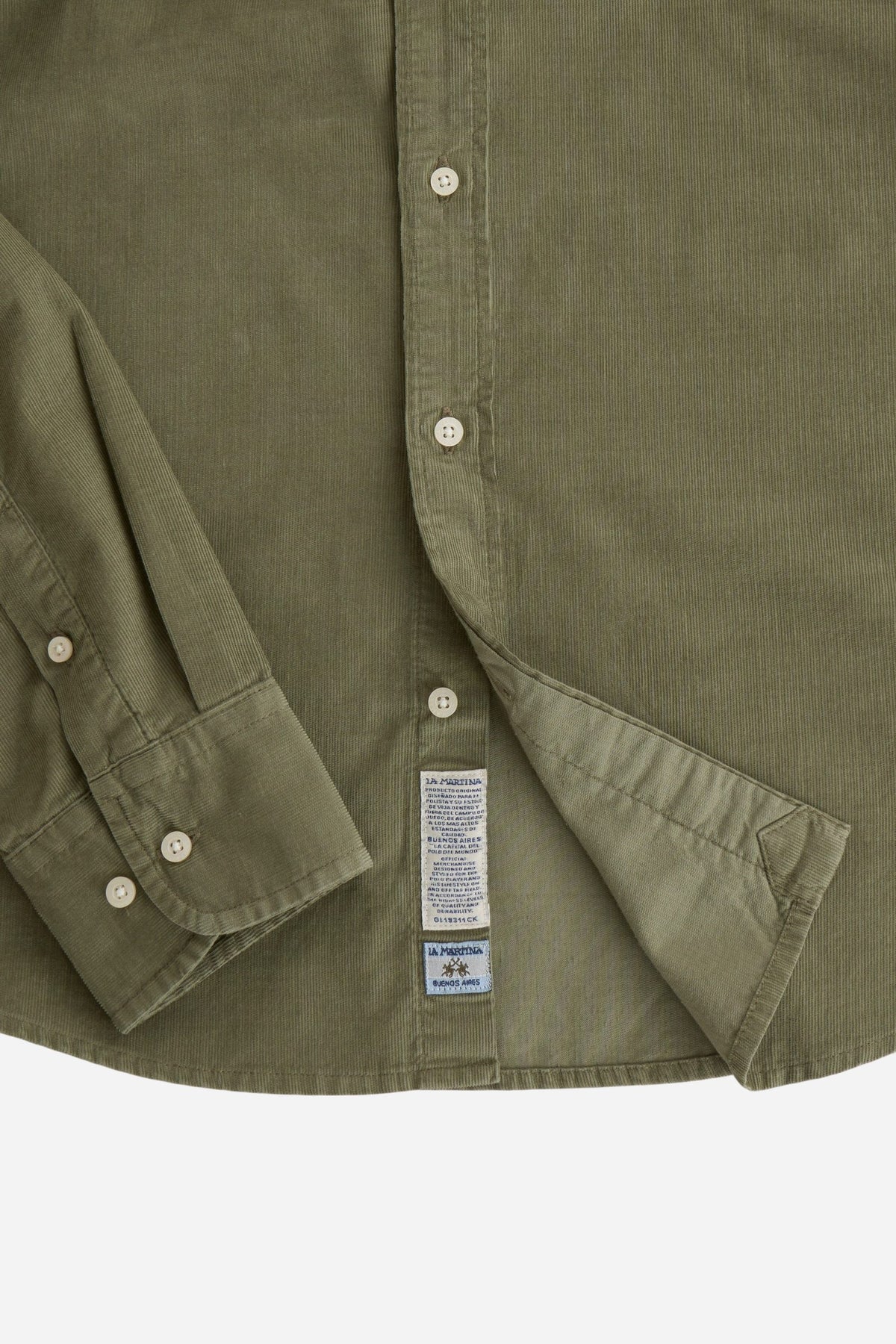 Men's cotton velvet shirt with contrasting logo - Taron