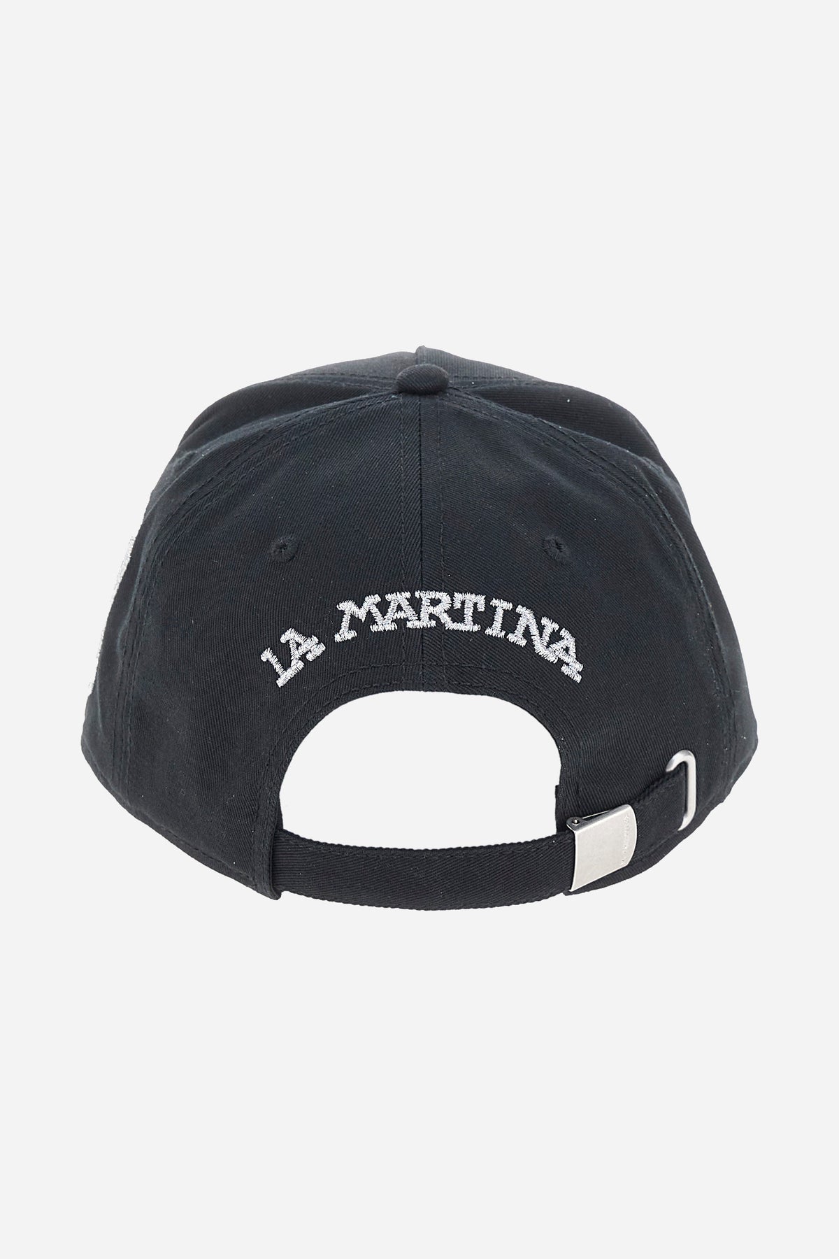 Unisex cotton twill baseball cap with team logo on the front.            - Black/Silver                                                                                                                                                                                                                                                                                                                                                                                                                                         