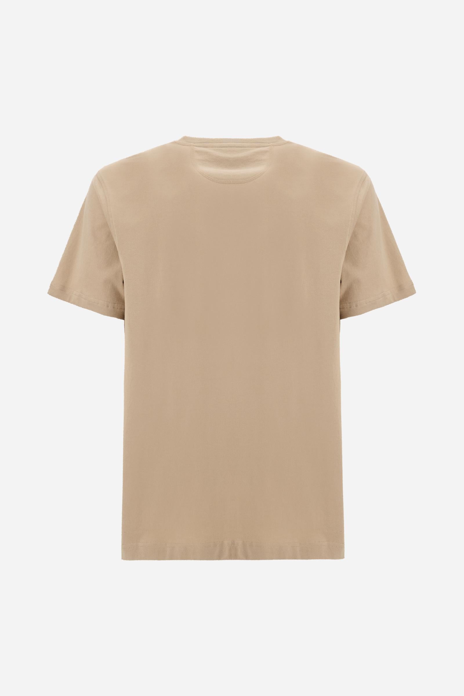 Men’s cotton jersey T-shirt with small logo - Serge