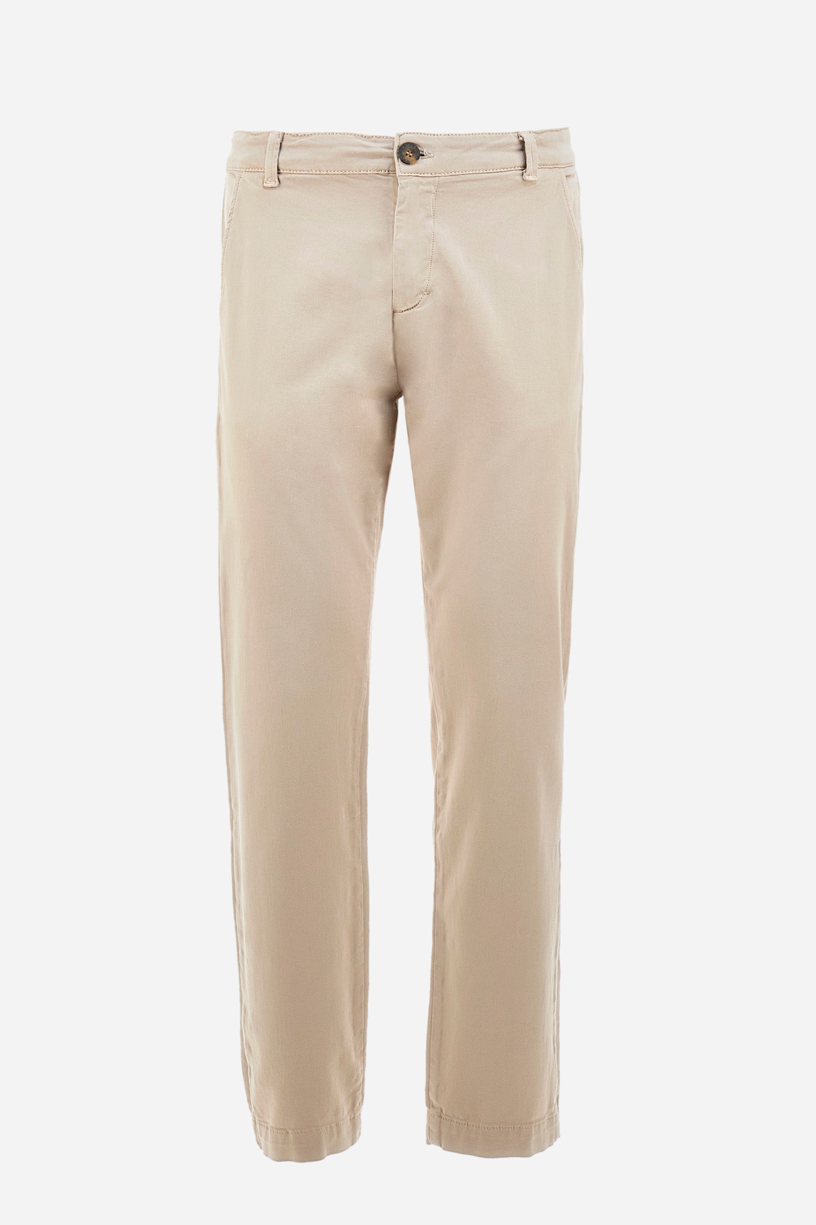 Pantalón chino de algodón elastizado y corte recto - Zivon