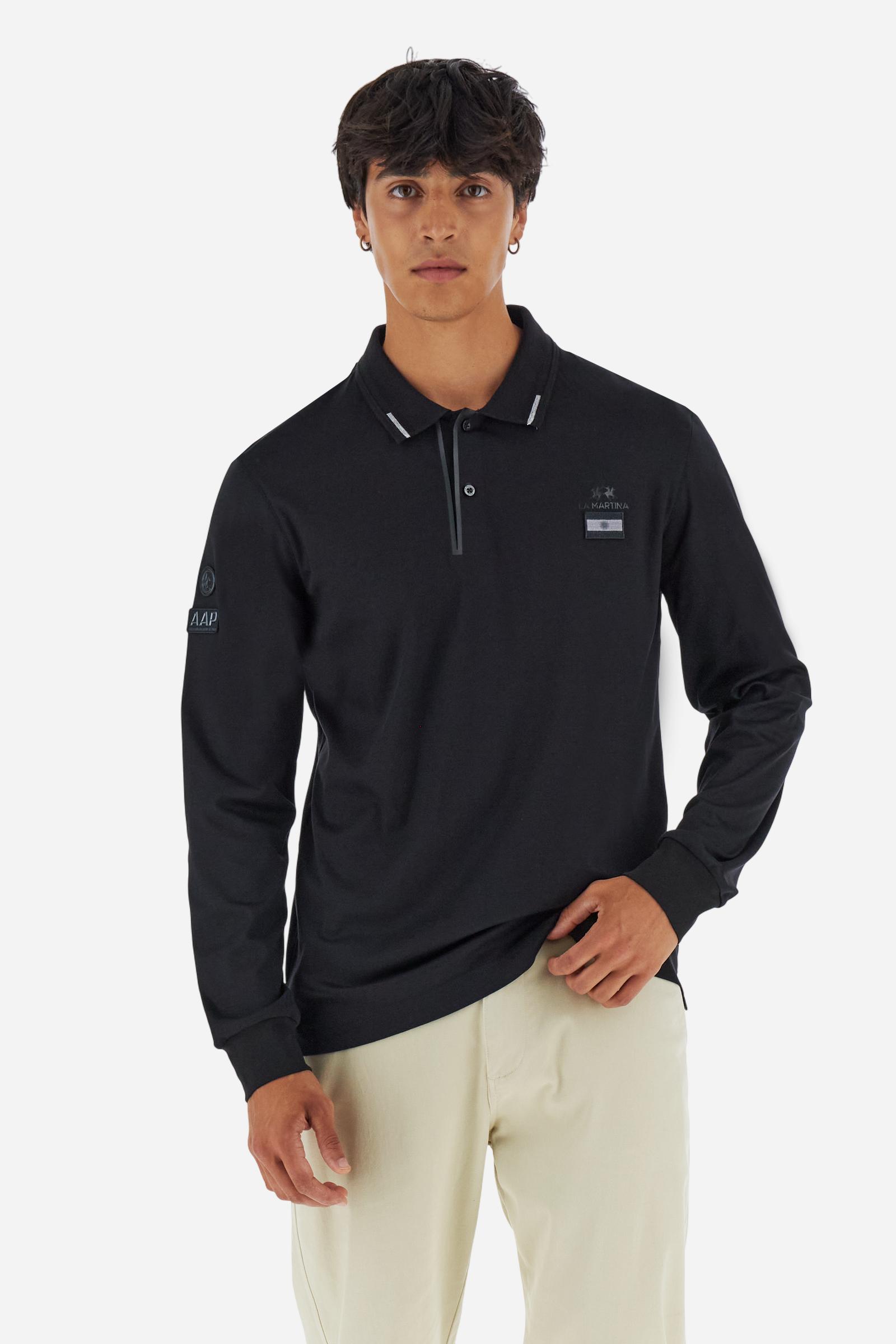 Polo hombre manga larga jersey fluido AAP - Booker