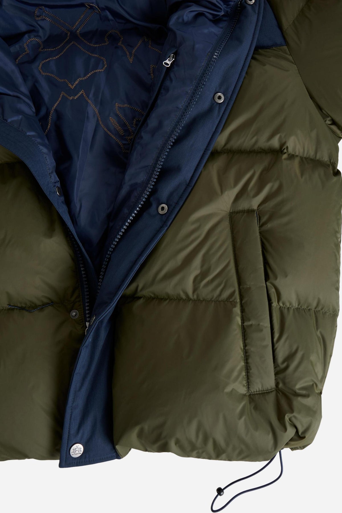 Men's down jacket with hood in nylon and feather - Dalton