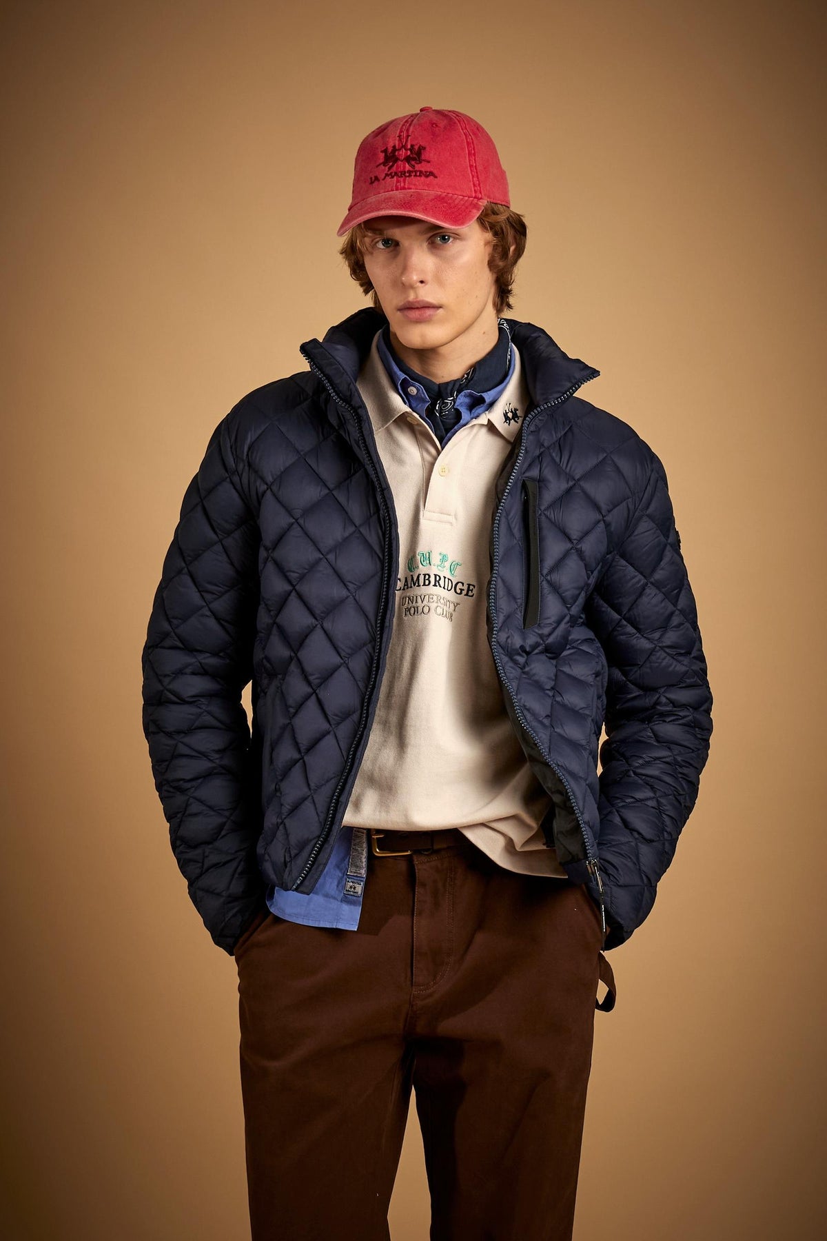 Men's quilted diamond-pattern nylon jacket - David
