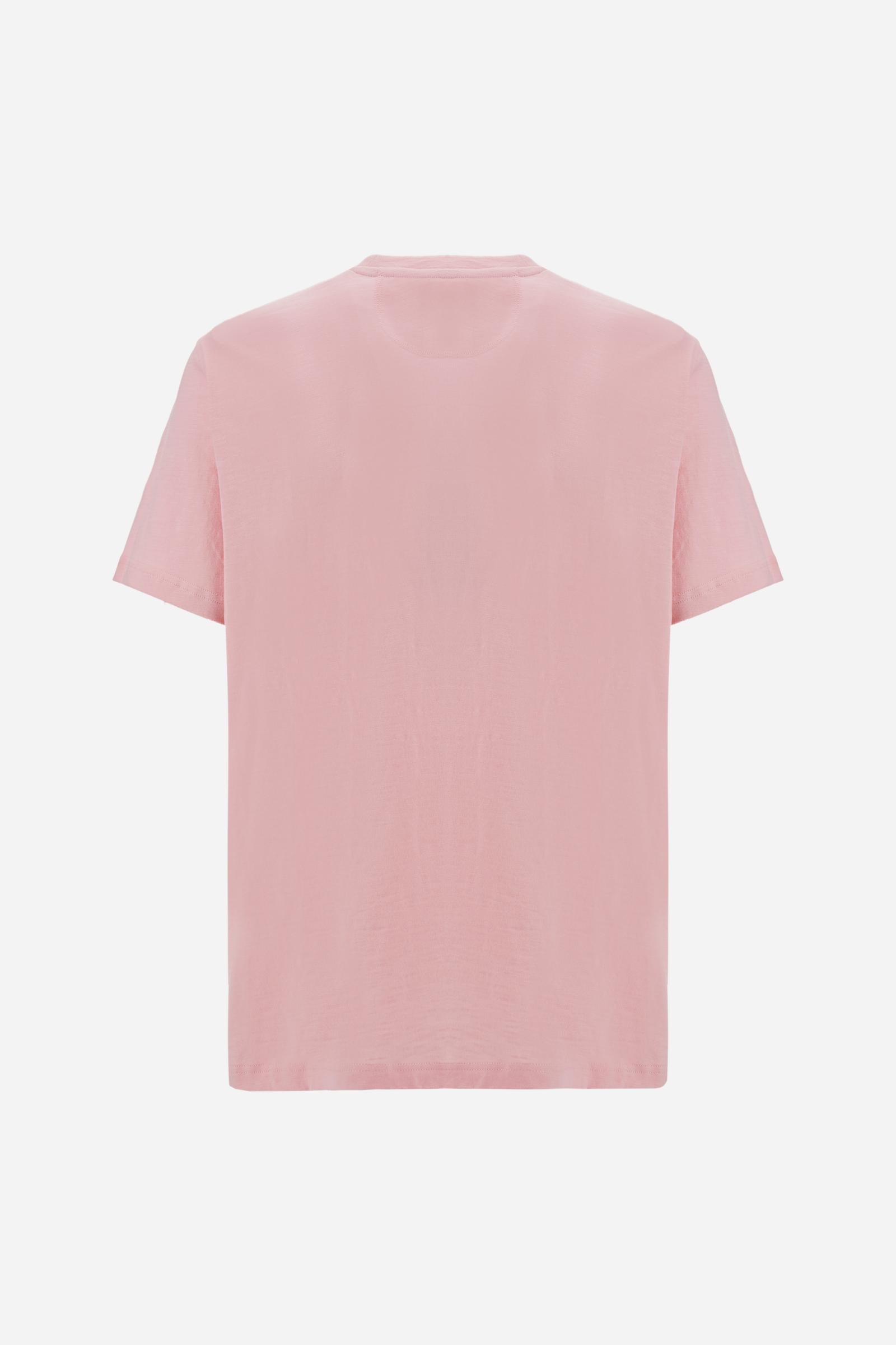 Men’s slub cotton jersey T-shirt with regular fit and chest pocket featuring embroidered logo. - FairTale                                                                                                                                                                                                                                                                                                                                                                                                                       