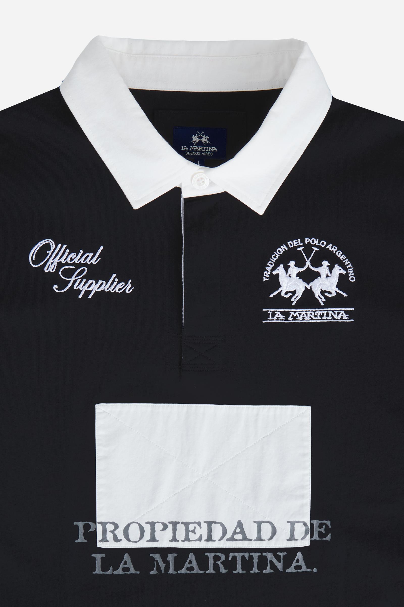 Short-sleeved cotton jersey polo shirt – Limited Edition “Propiedad”