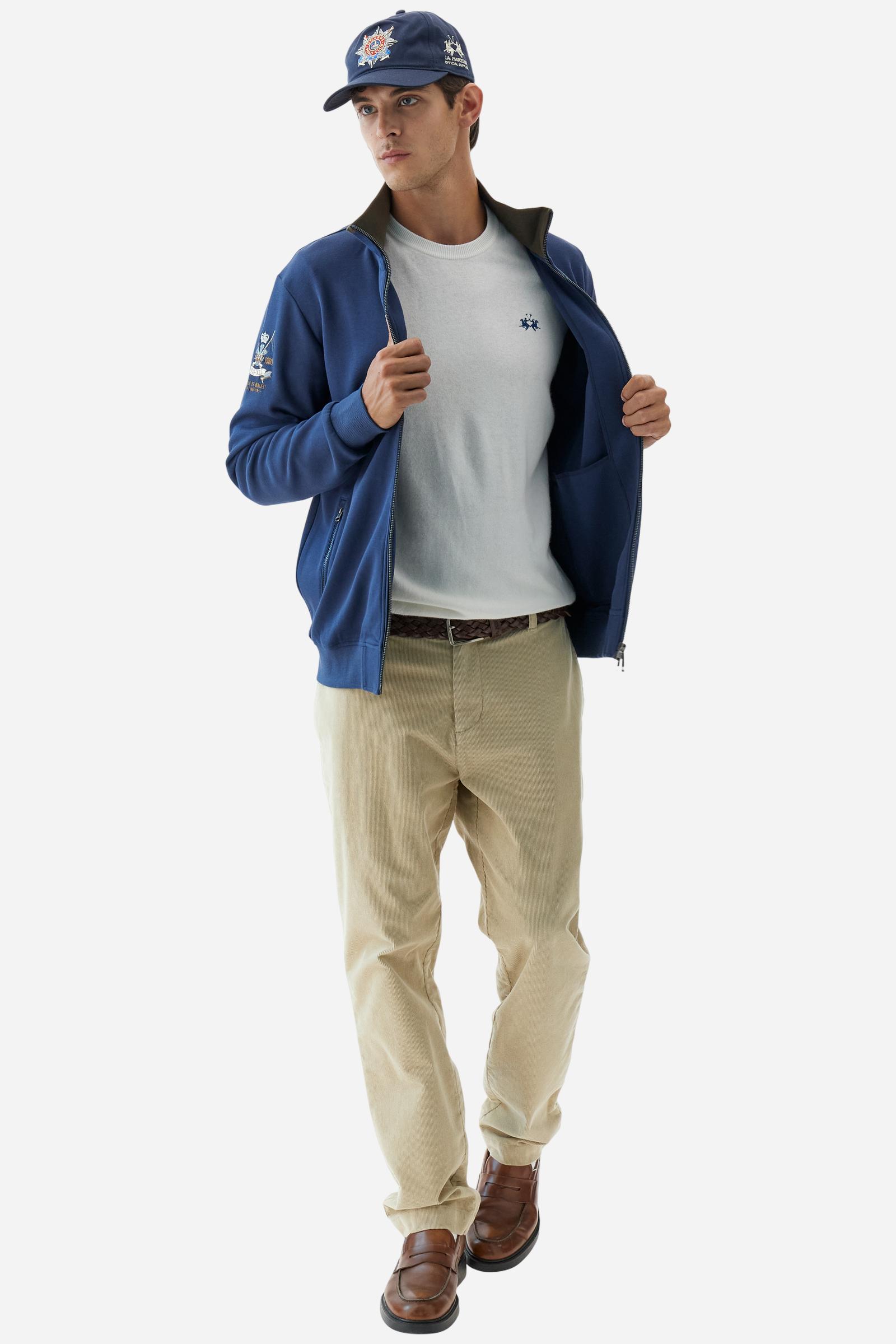 Men’s crew neck sweater with elbow patches - Bobbiejo