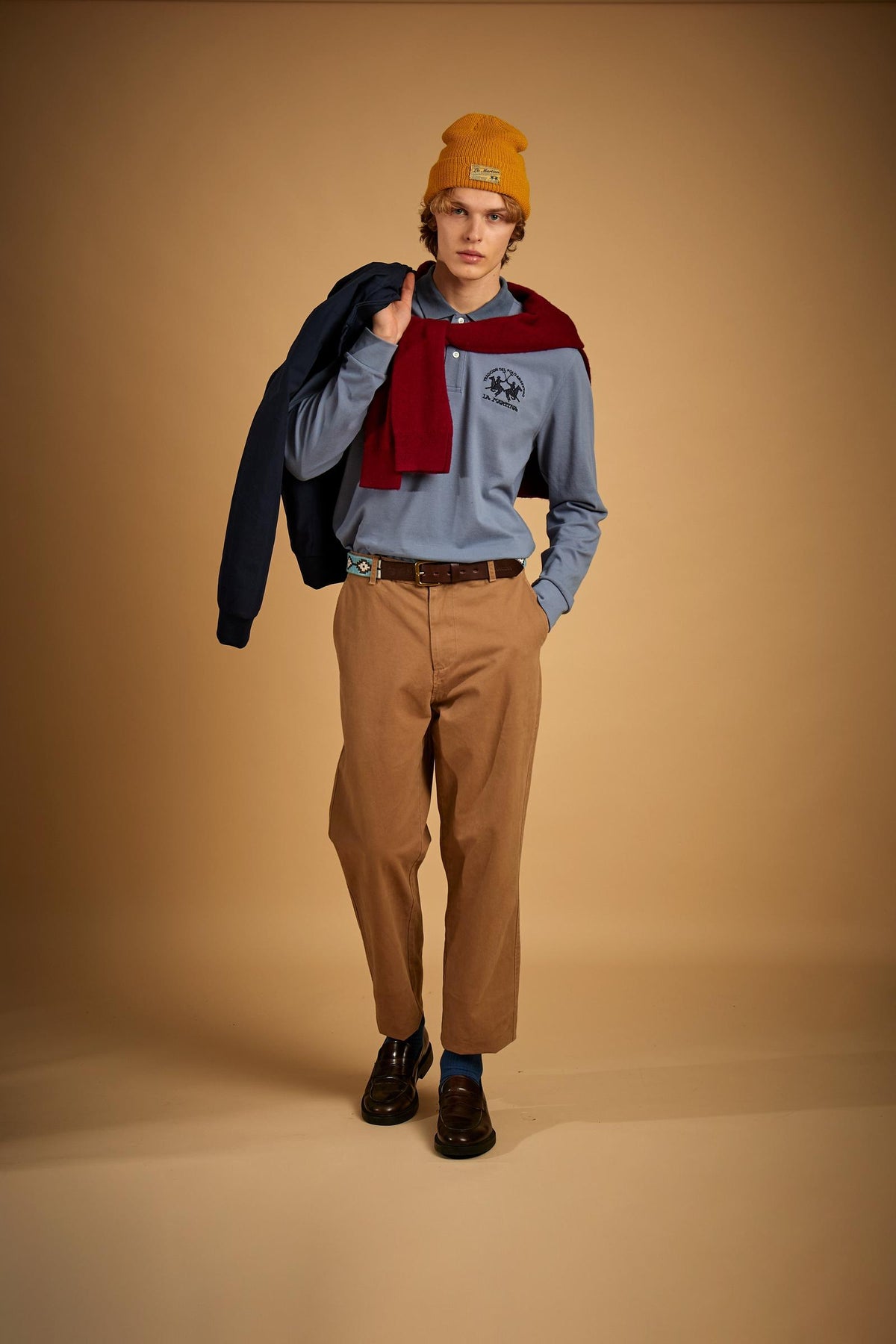 Polo uomo manica lunga piquet cotone Essentials . Darius