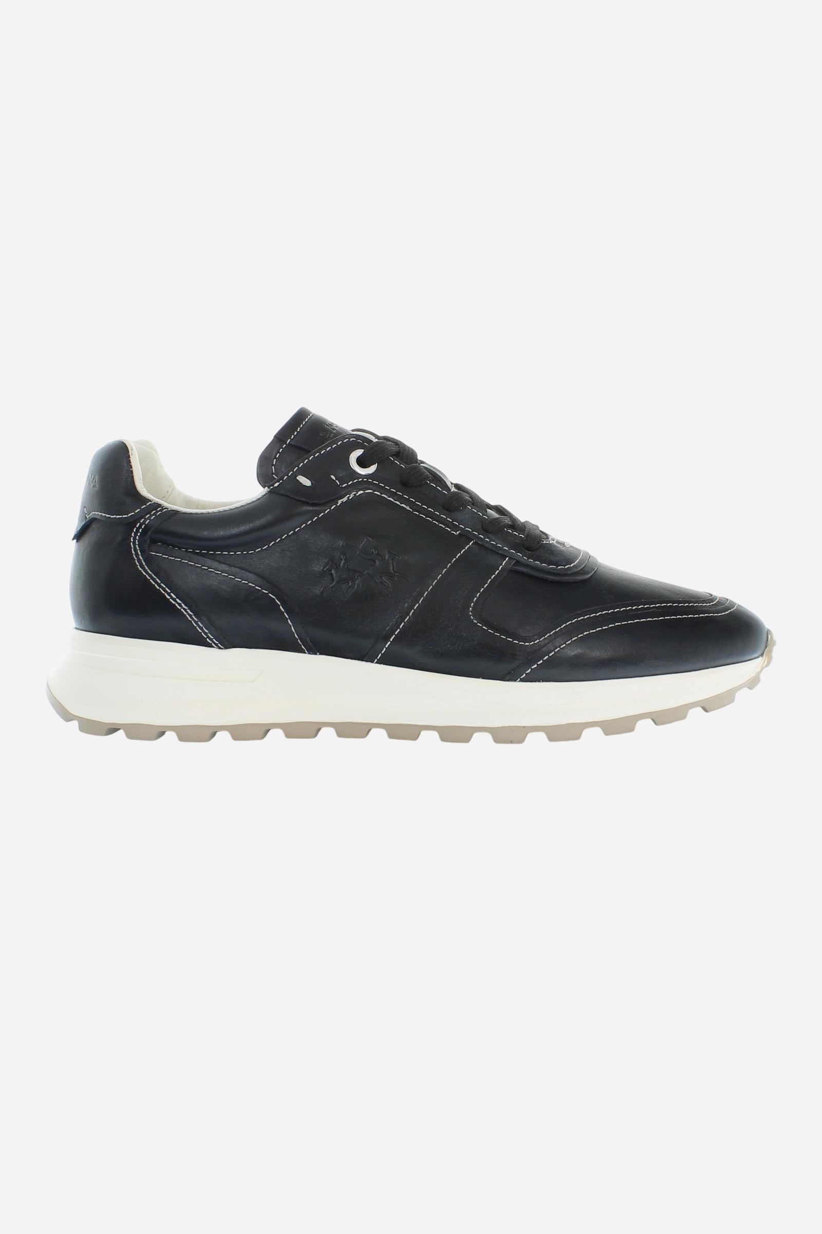 Men’s leather sneakers with block sole - Brim