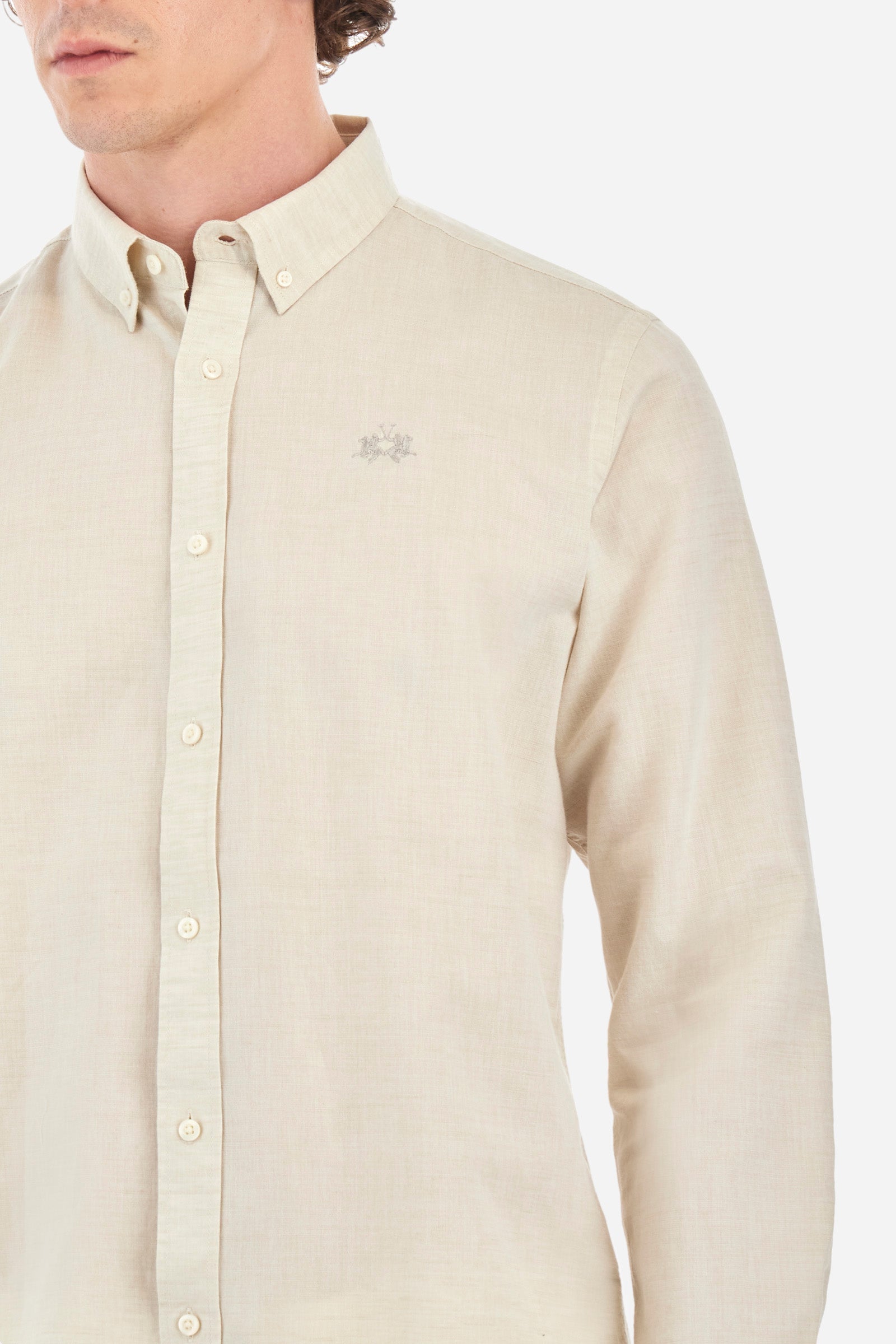 Camicia regular fit in cotone e lino - Alvin
