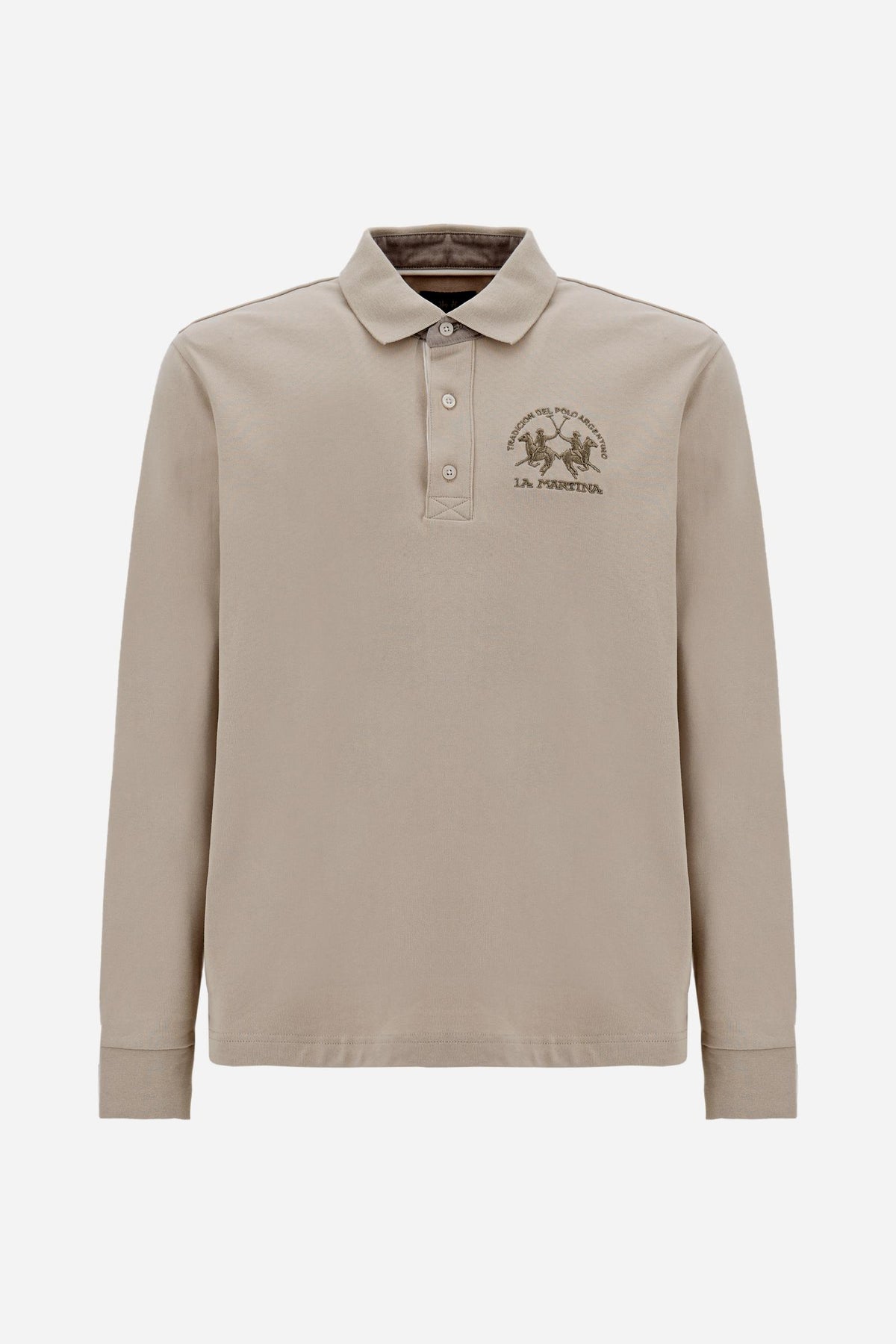 Men's polo in soft-touch jersey with team logo - Dirk