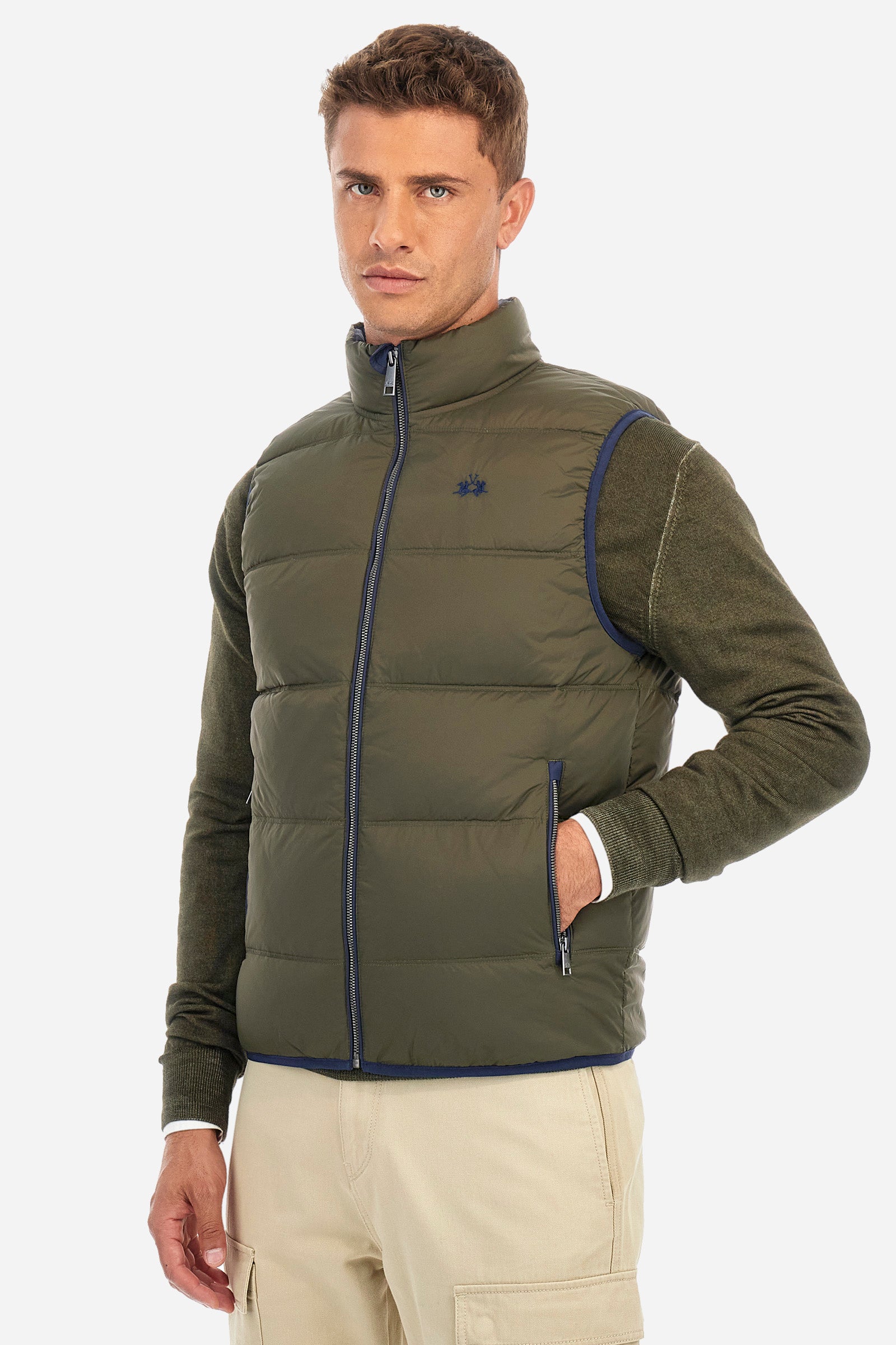 Regular-fit gilet in synthetic fabric - Zipactonal