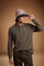 Men’s long-sleeve polo in stretch cotton piqué offers comfort, flexibility, a ribbed collar with contrasting gabardine detail, slim fit, and embroidered logo - Hot Fudge